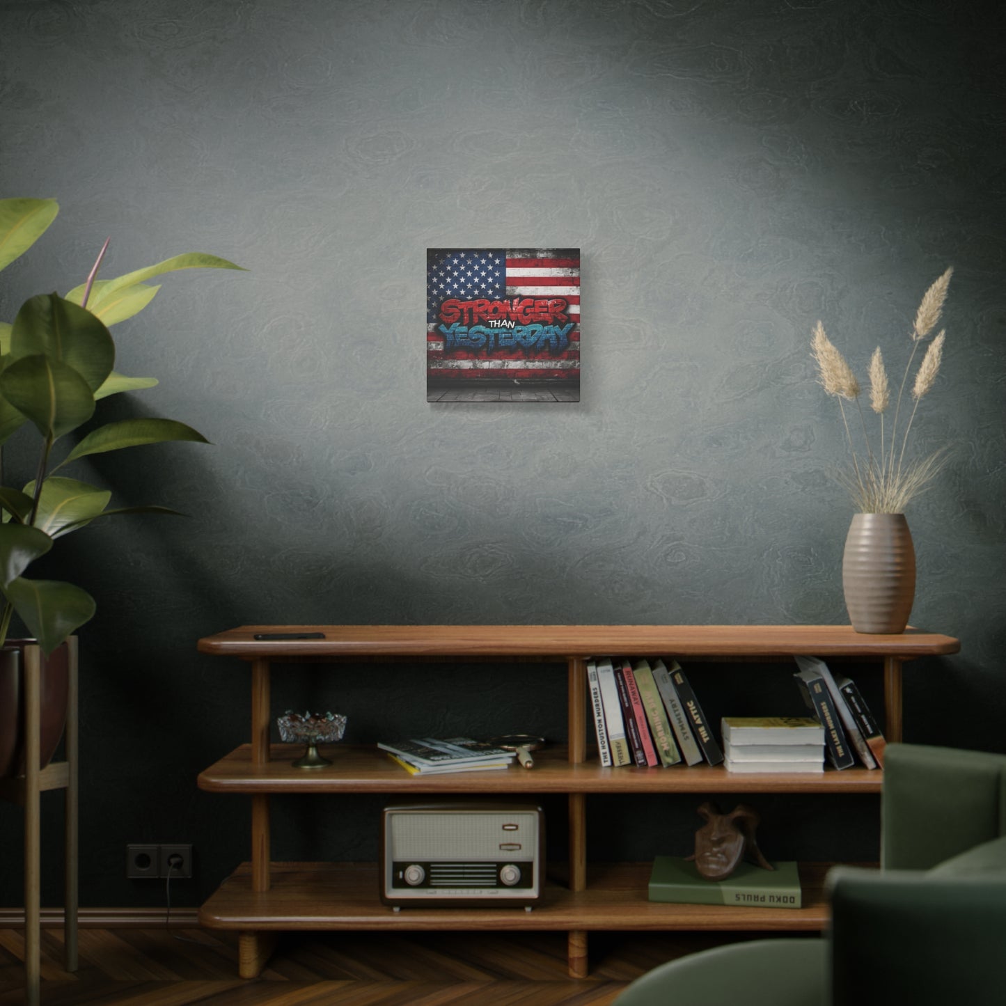 Stronger Than Yesterday Patriotic Canvas Wall Art