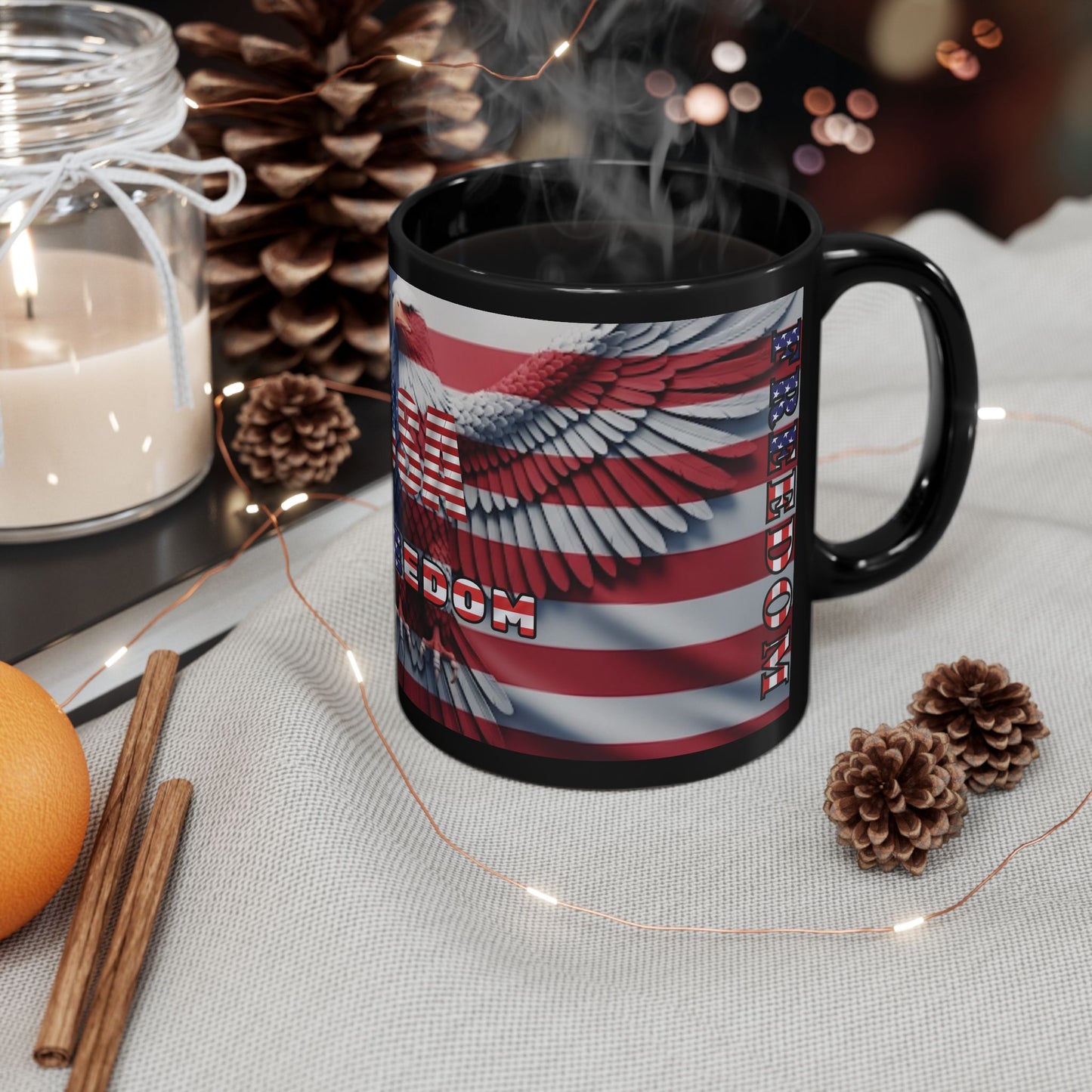 Mug - USA - Patriotic American Flag Eagle 11oz/15oz - Freedom - Red White & Blue