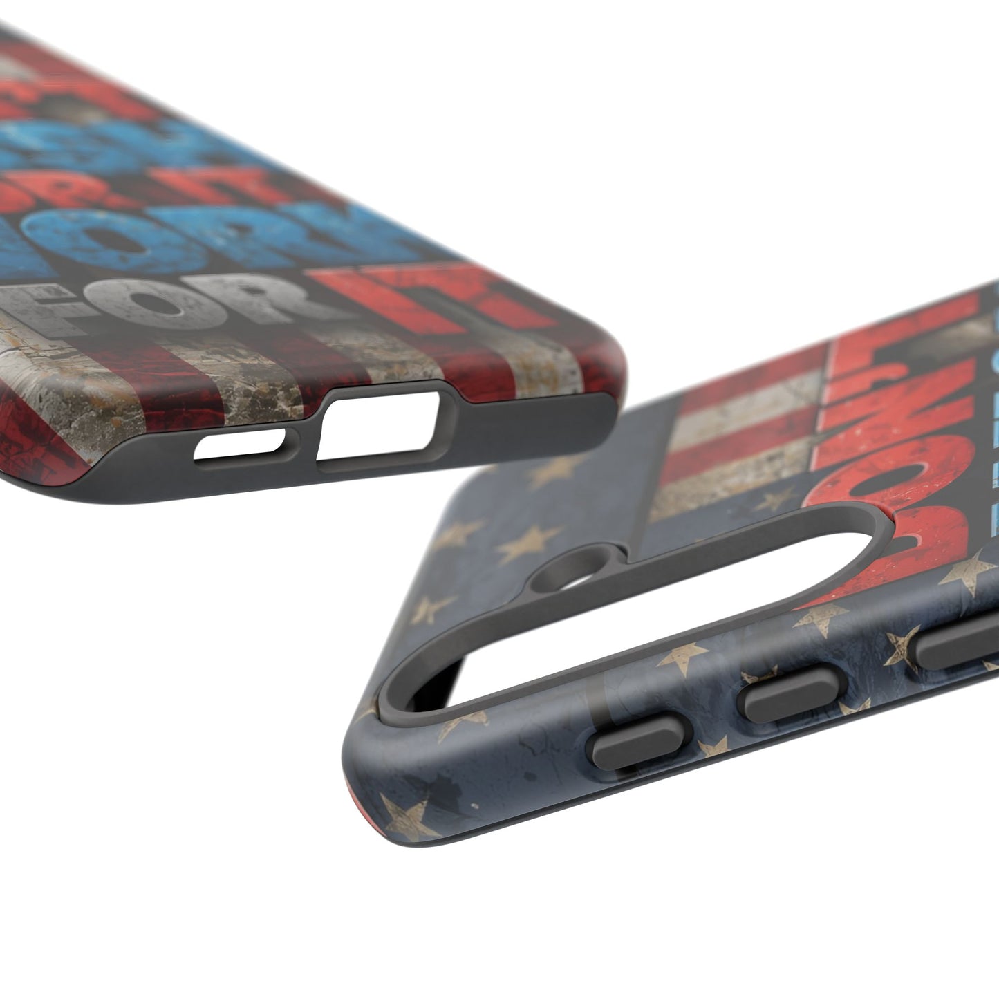 Motivational Phone Case - Don't Wish for It, Work for It | Patriotic Design, Gift for Fitness Lovers, USA Flag, Inspirational Decor