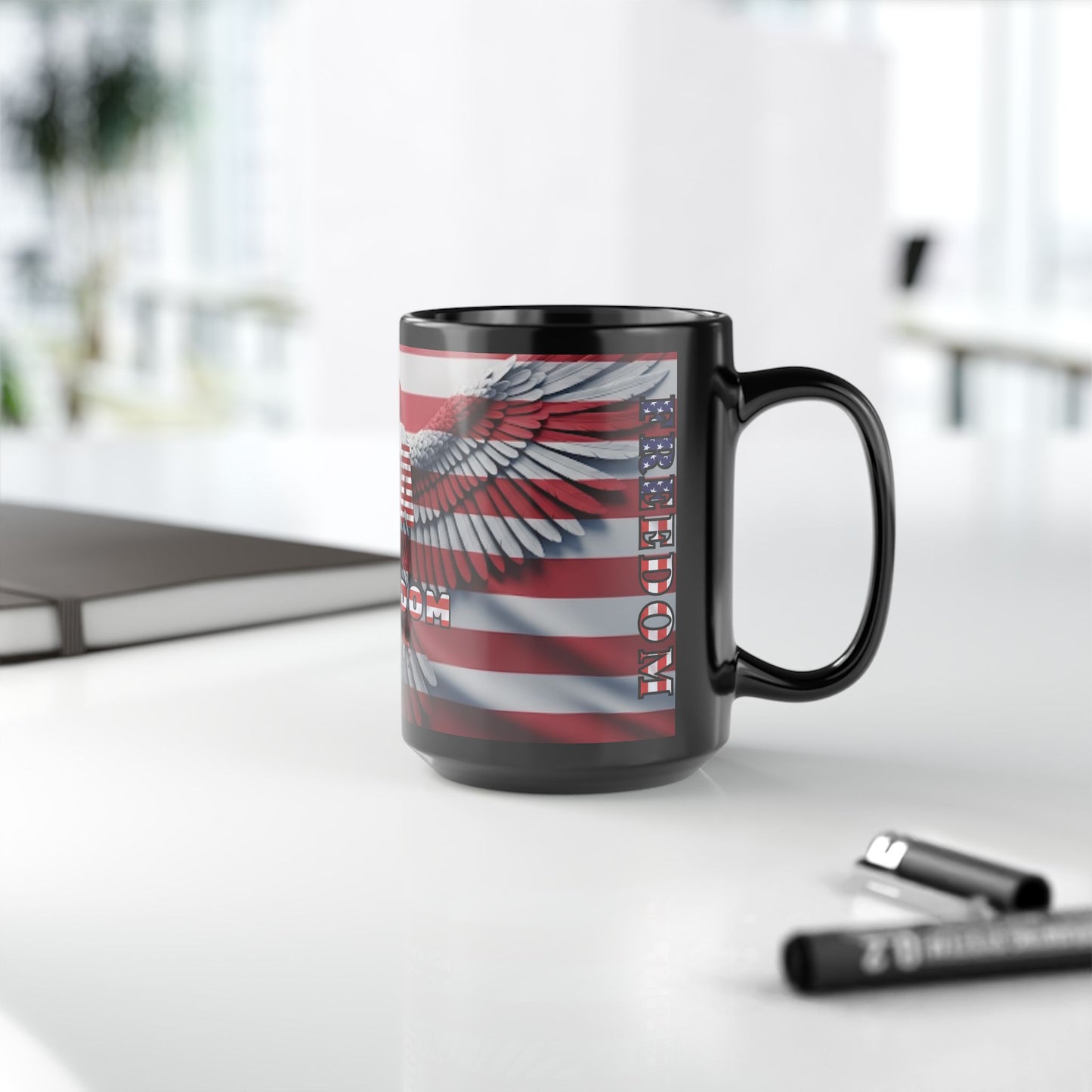 Mug - USA - Patriotic American Flag Eagle 11oz/15oz - Freedom - Red White & Blue
