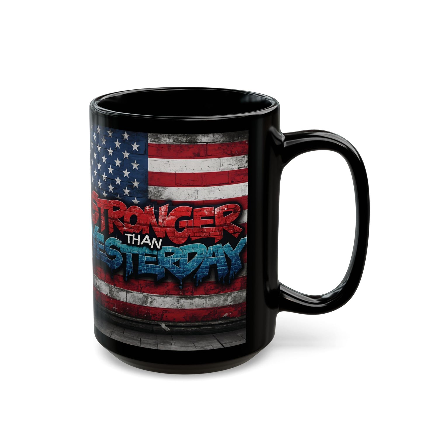 Motivational Mug for Fitness Enthusiasts, Inspirational Coffee Cup, Strength Reminder Gift, Gym Love Mug, USA Flag Design