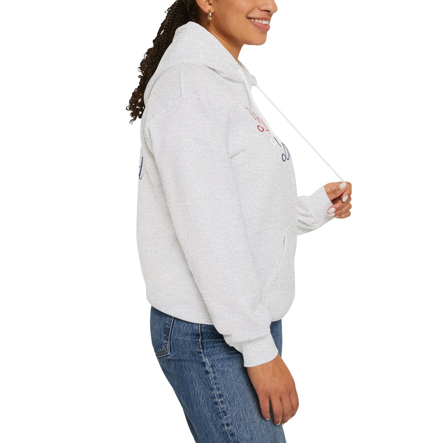 Blessed Hoodie – Patriotic Red, White & Blue Unisex Pullover Sweatshirt with Front & Back Print – Cozy, Positive Vibes Gift