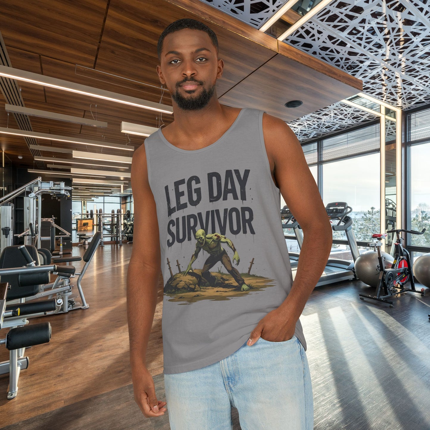 Leg Day Survivor Tank Top - Unisex Fitness Apparel, Gym Gear, Workout Clothing, Workout Gift, Funny Fitness Tee