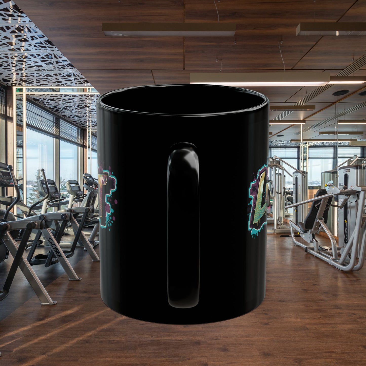 Fitness Motivational Mug - Live Fit Coffee Cup - Workout Gift - Gym Drink-ware - Black Mug for Fitness Enthusiasts - Christmas Gift