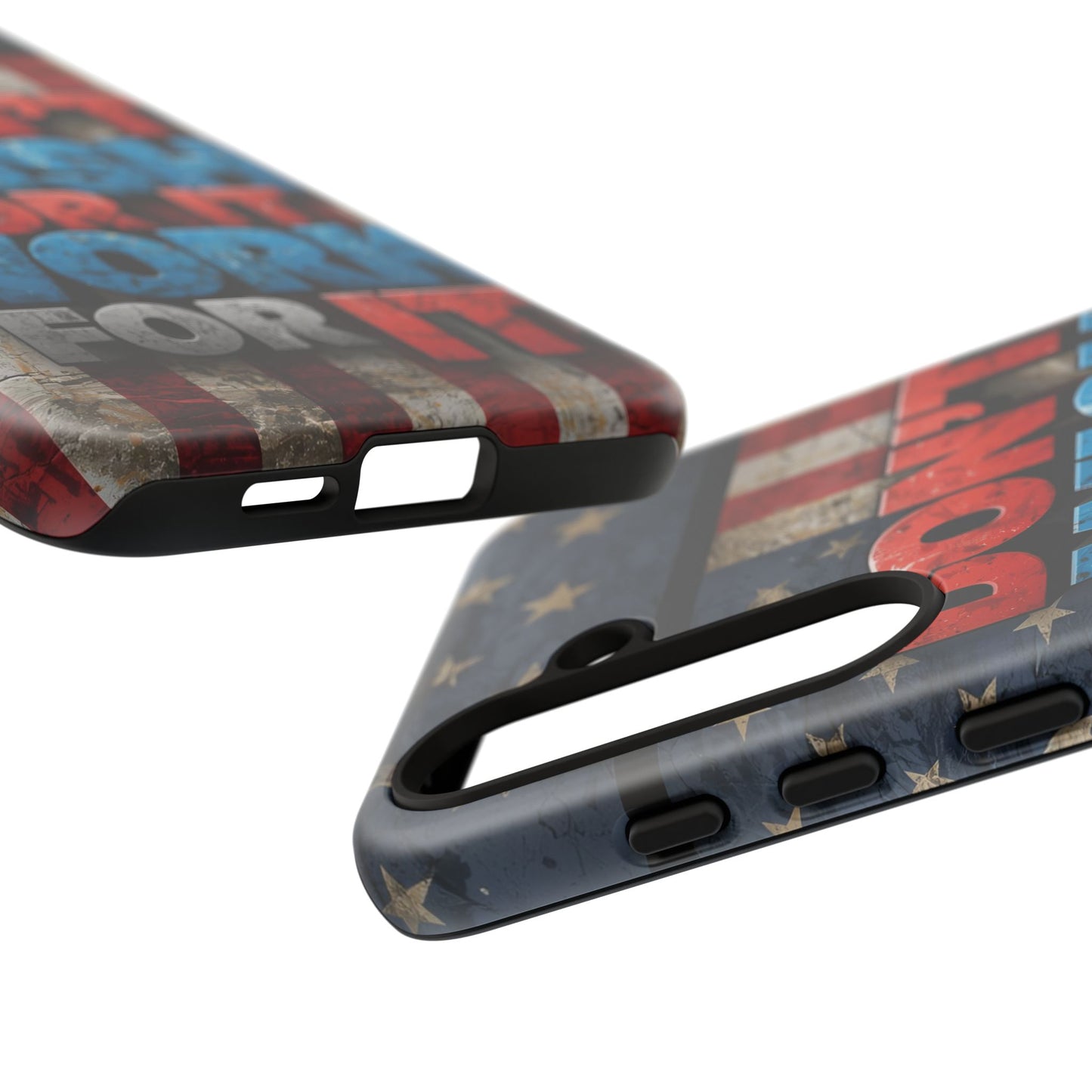 Motivational Phone Case - Don't Wish for It, Work for It | Patriotic Design, Gift for Fitness Lovers, USA Flag, Inspirational Decor