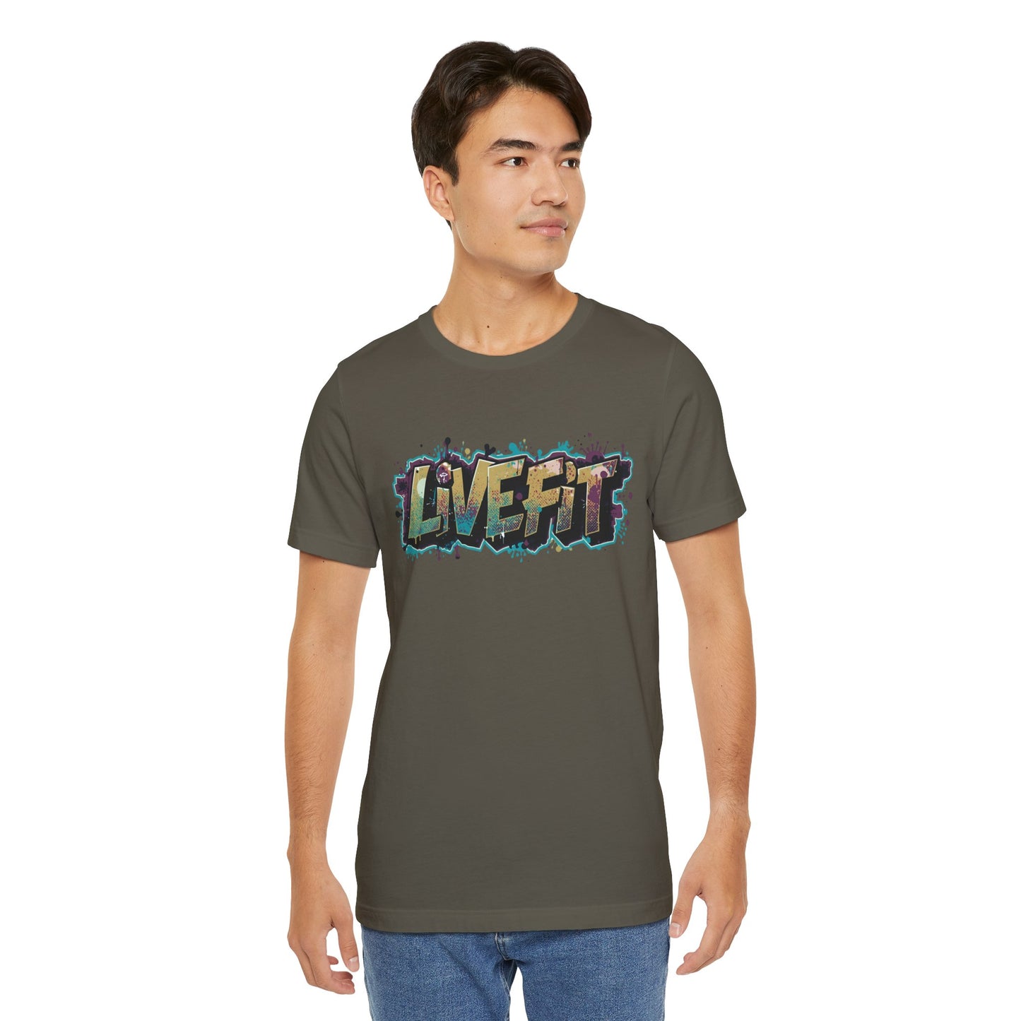 LIVE FIT Graphic Fitness Tee - Motivational Workout Apparel