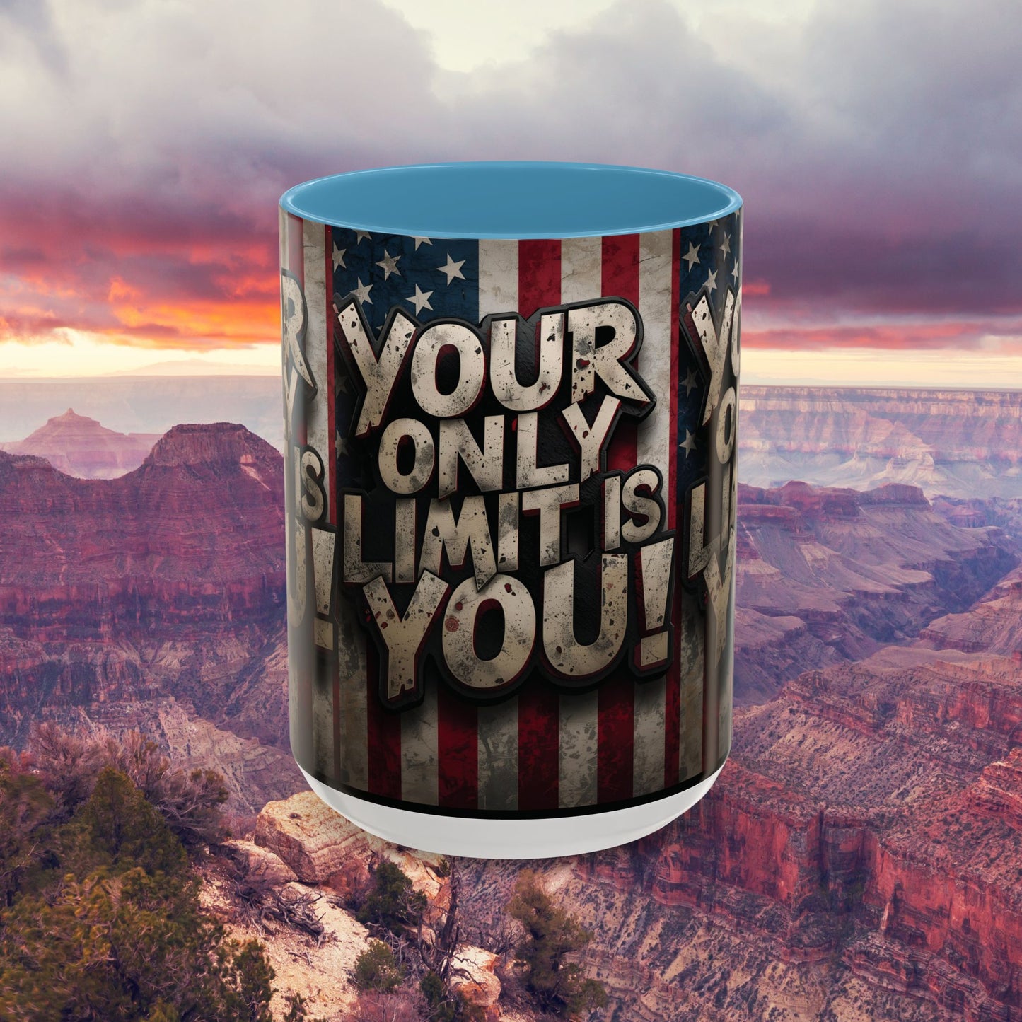 Patriotic Coffee Mug - Motivational Quote - Your Only Limit Is You!, - Perfect Gift for Veterans, Independence Day, Coffee Lovers, Inspirational Decor