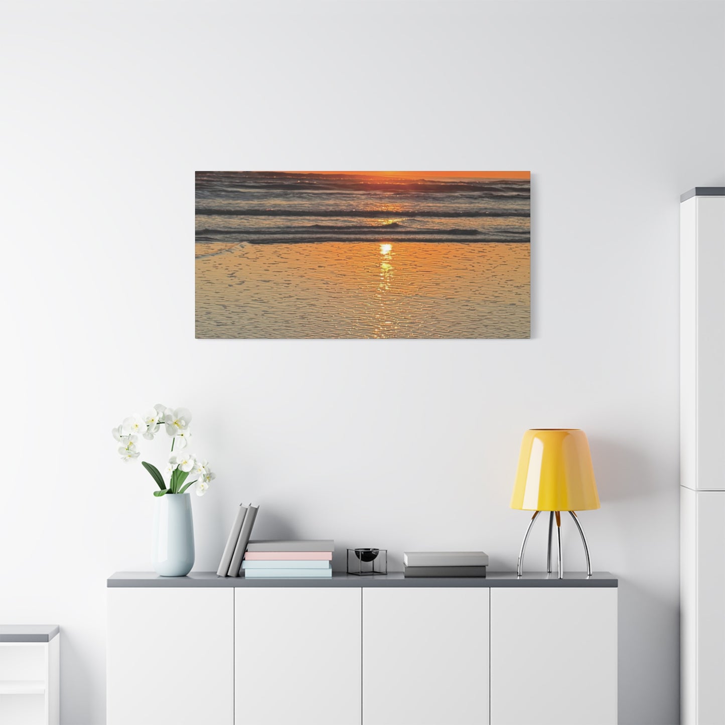 Stunning Sunset Beach Canvas Print, Ocean Decor, Wall Art, Home Decor, Coastal Artwork for Living Room