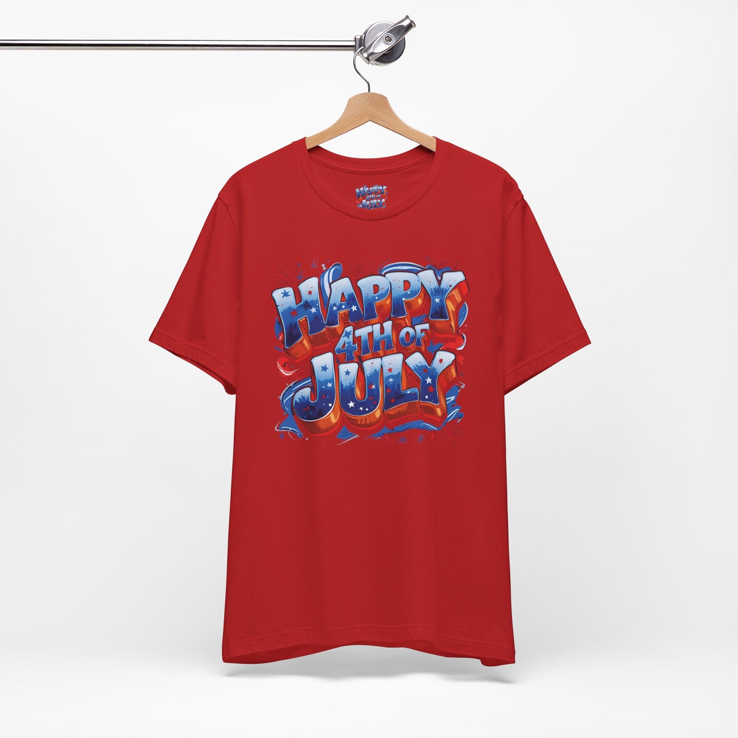 Happy 4th Of July, Print Design T-Shirt, Independence Day, American Flag, Bald Eagle, Red White Blue