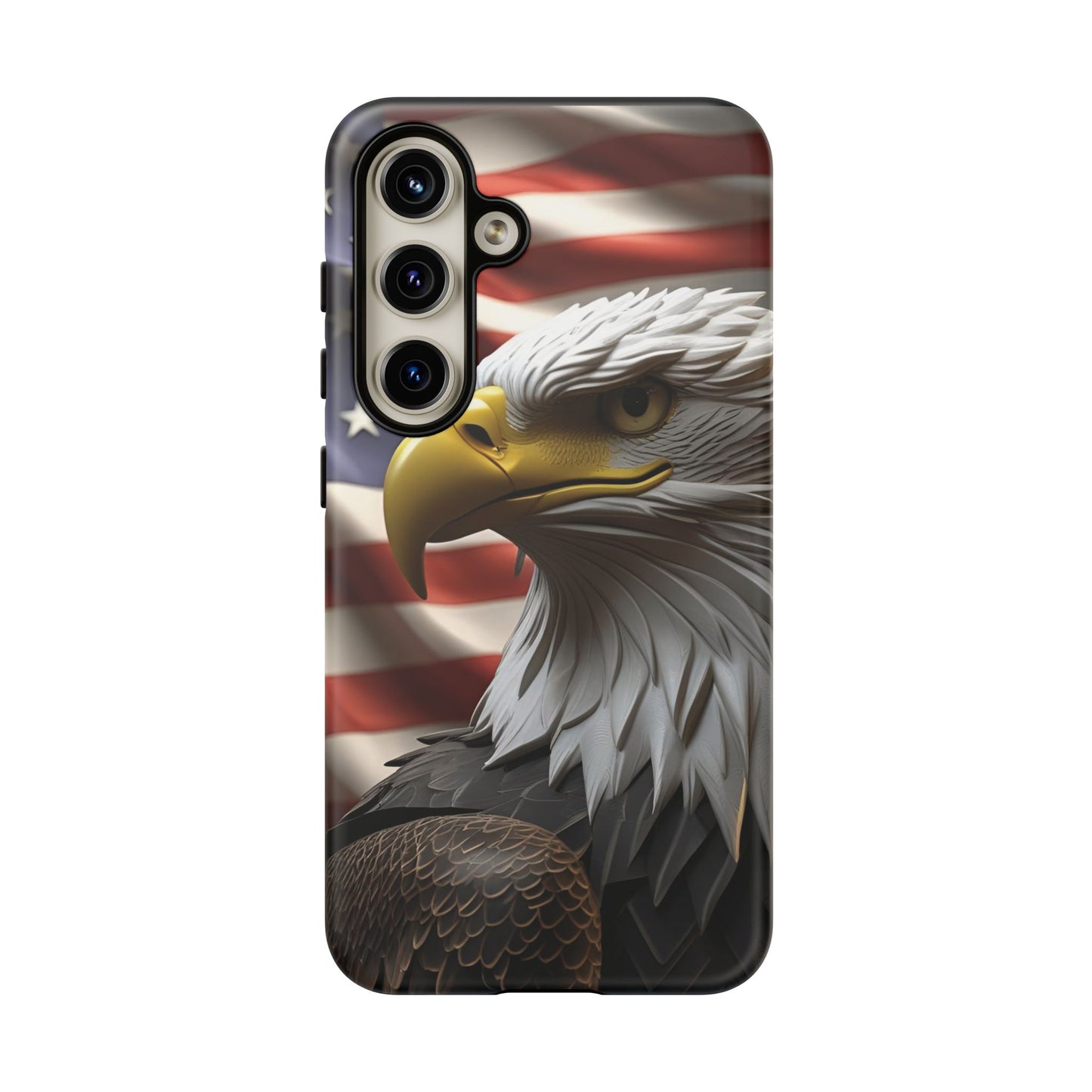 Tough Phone Cases - Patriotic - American Flag Eagle Design - Red White & Blue - Multiple Sizes -