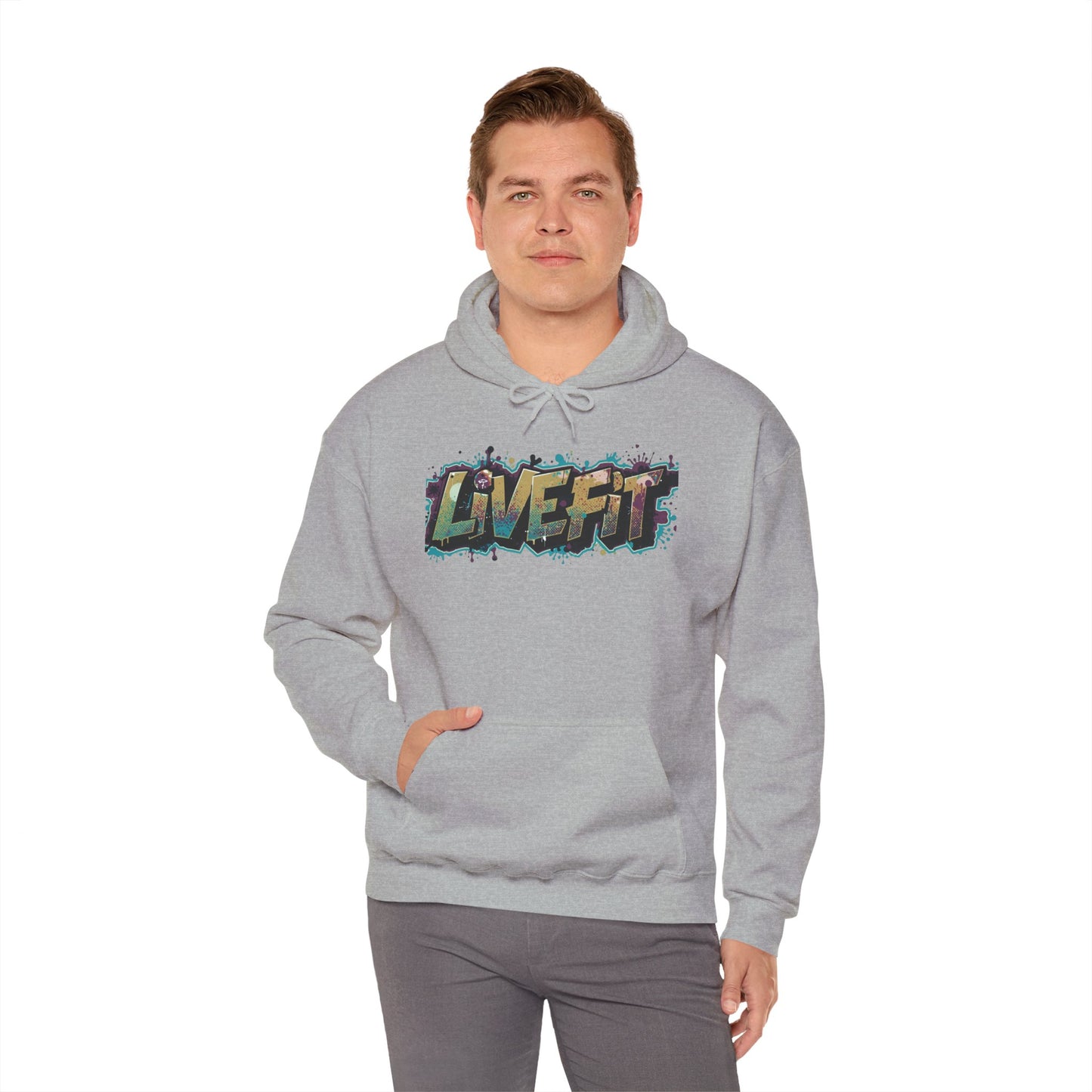 Live Fit Hoodie - Unisex Heavy Blend Sweatshirt - Fitness Enthusiasts - Gym Wear - Workout Apparel - Active Lifestyle - Gift for Him/Her -