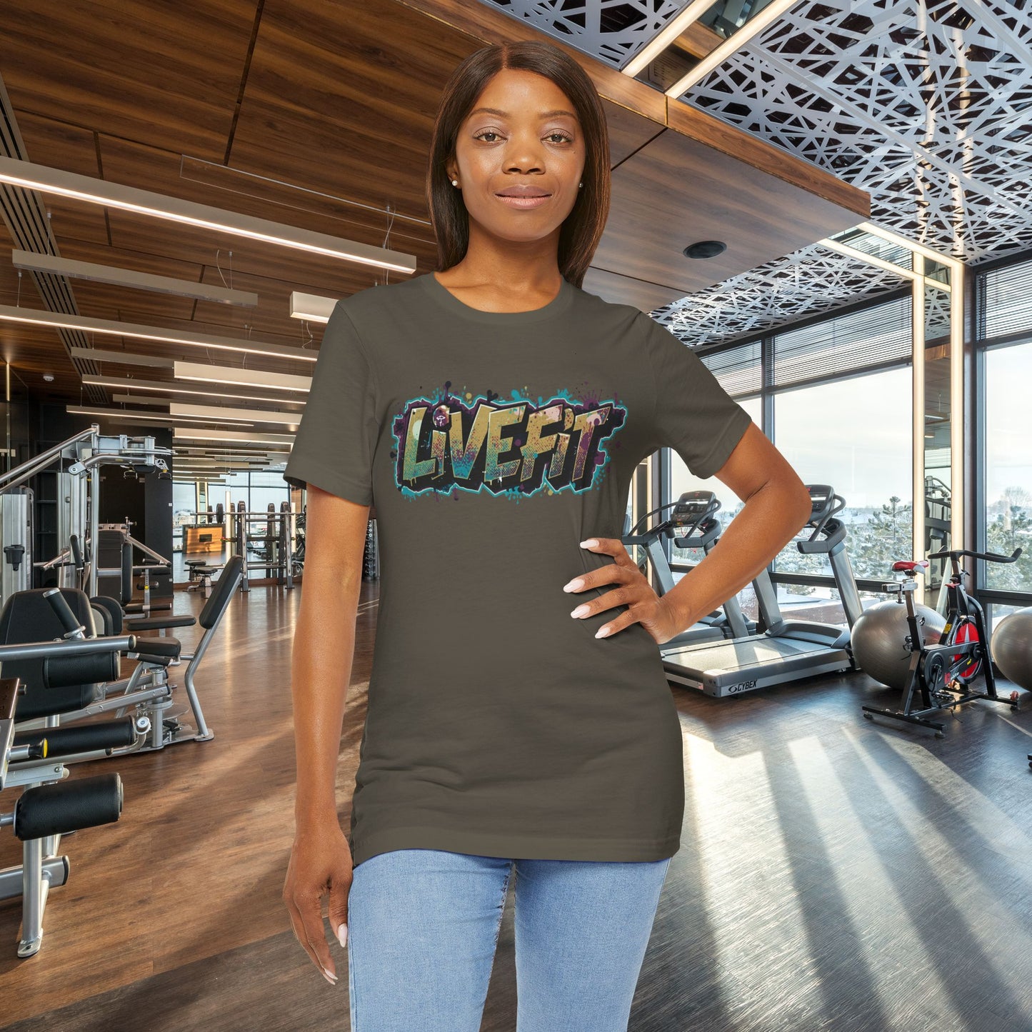 LIVE FIT Graphic Fitness Tee - Motivational Workout Apparel