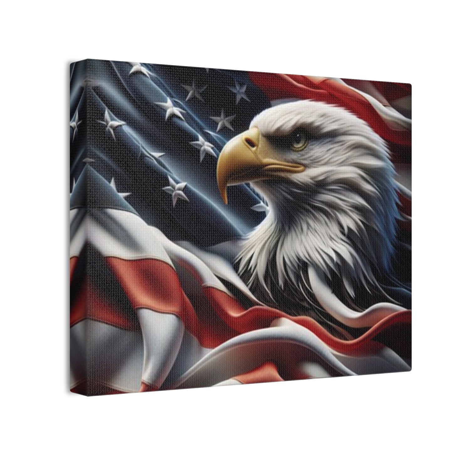 Patriotic Canvas Wall Art, American Eagle & Flag Print, Home Decor for Veterans, Memorial Day, Independence Day, Gifts