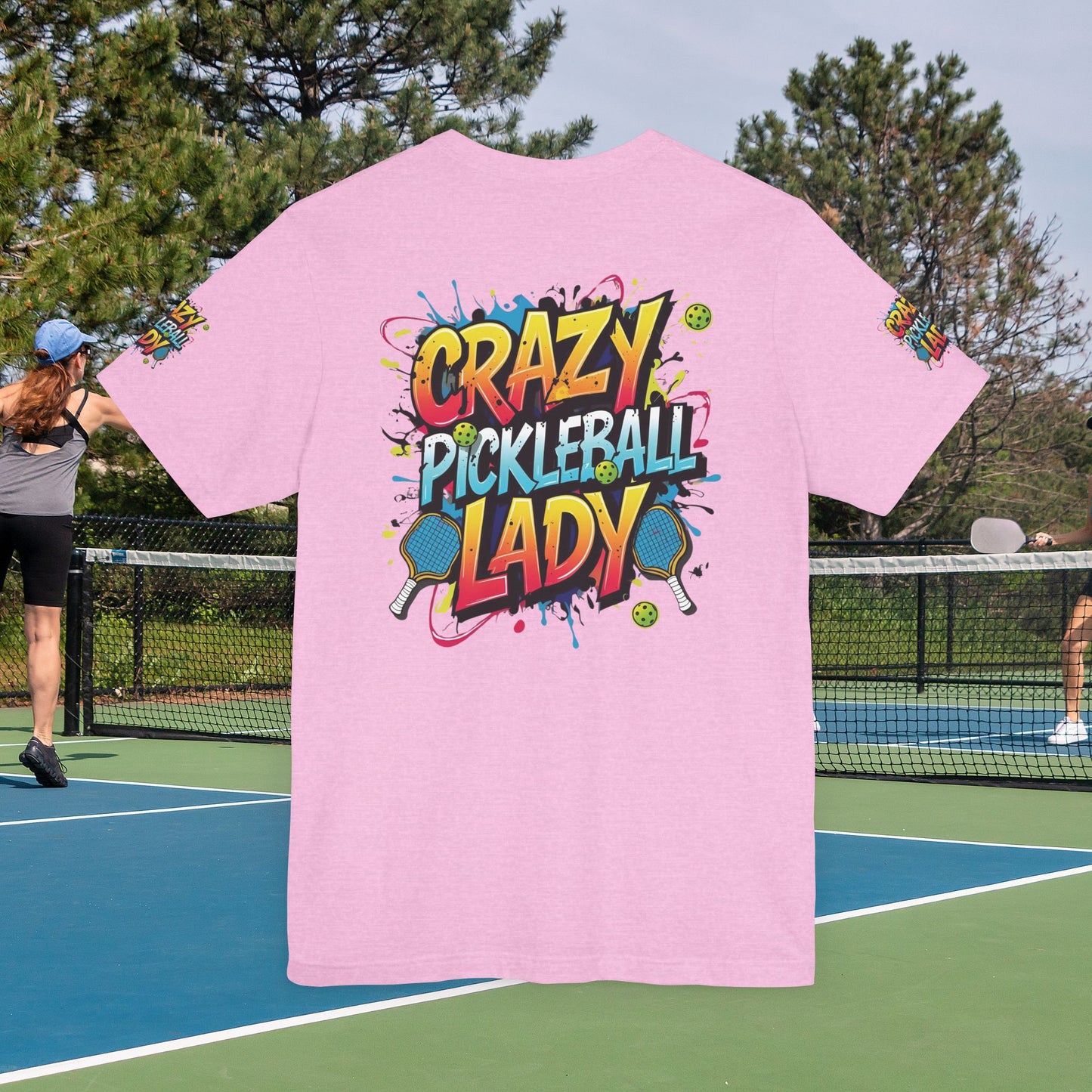 Eye-Catching Crazy Pickleball Lady T-Shirt - Fun Graphic Tee for Pickleball Enthusiasts Sizes XS-5XL