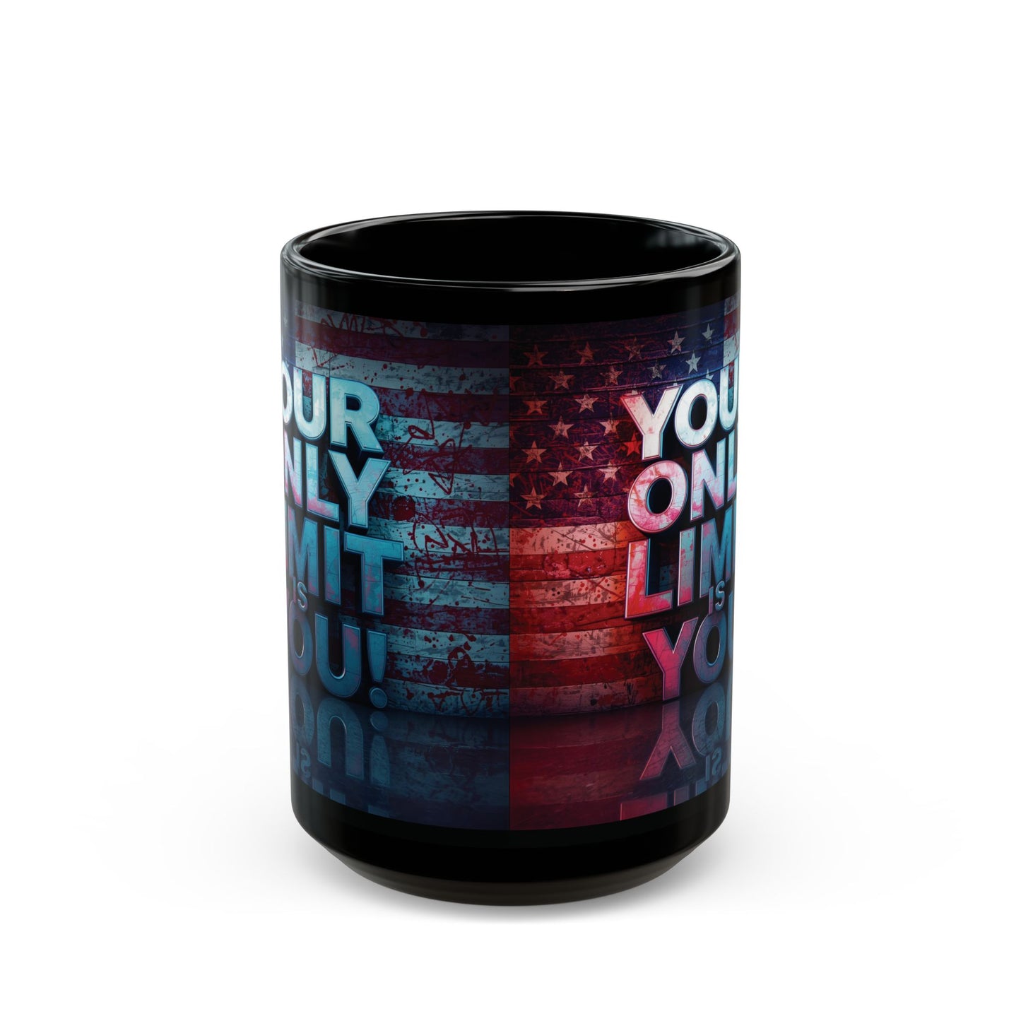 Inspirational Black Mug - Motivational Coffee Cup - Your Only Limit Is You!