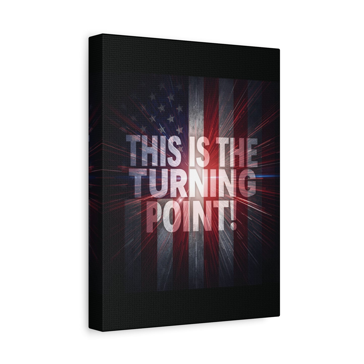 Charlie Kirk - This Is The Turning Point! - Red White Blue - Stunning American Flag Backdrop Design - Patriotic - Motivational Wall Art - Canvas - Multiple Sizes