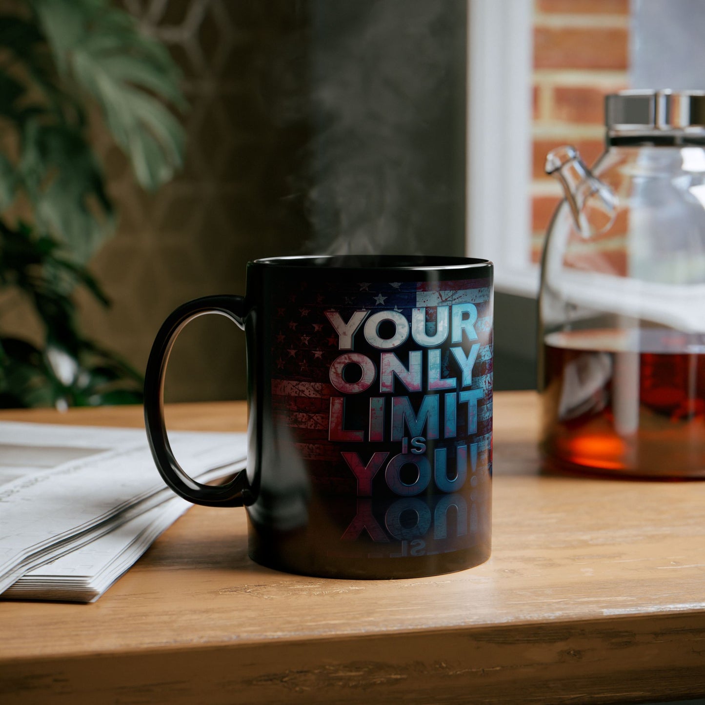 Inspirational Black Mug - Motivational Coffee Cup - Your Only Limit Is You!