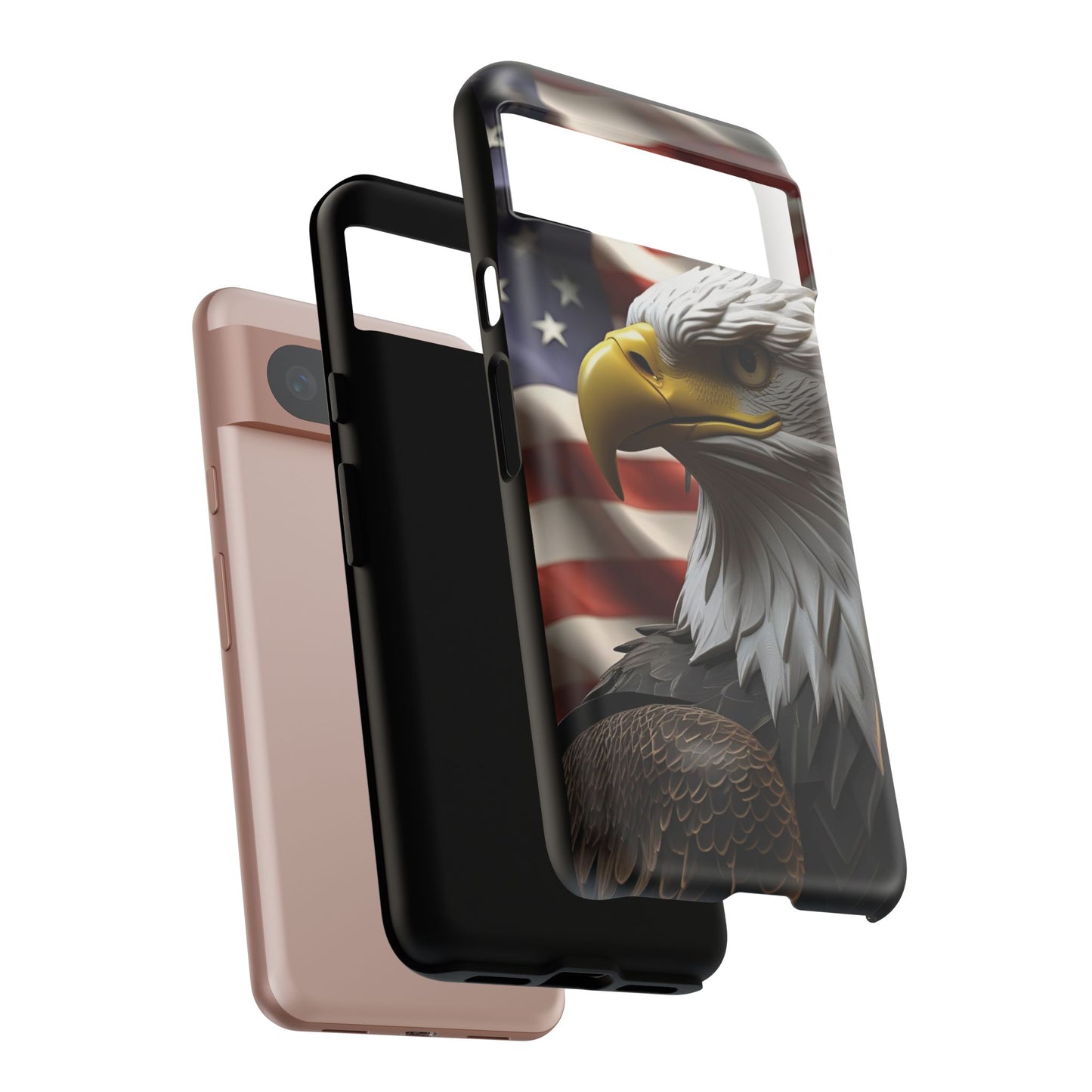 Tough Phone Cases - Patriotic - American Flag Eagle Design - Red White & Blue - Multiple Sizes -