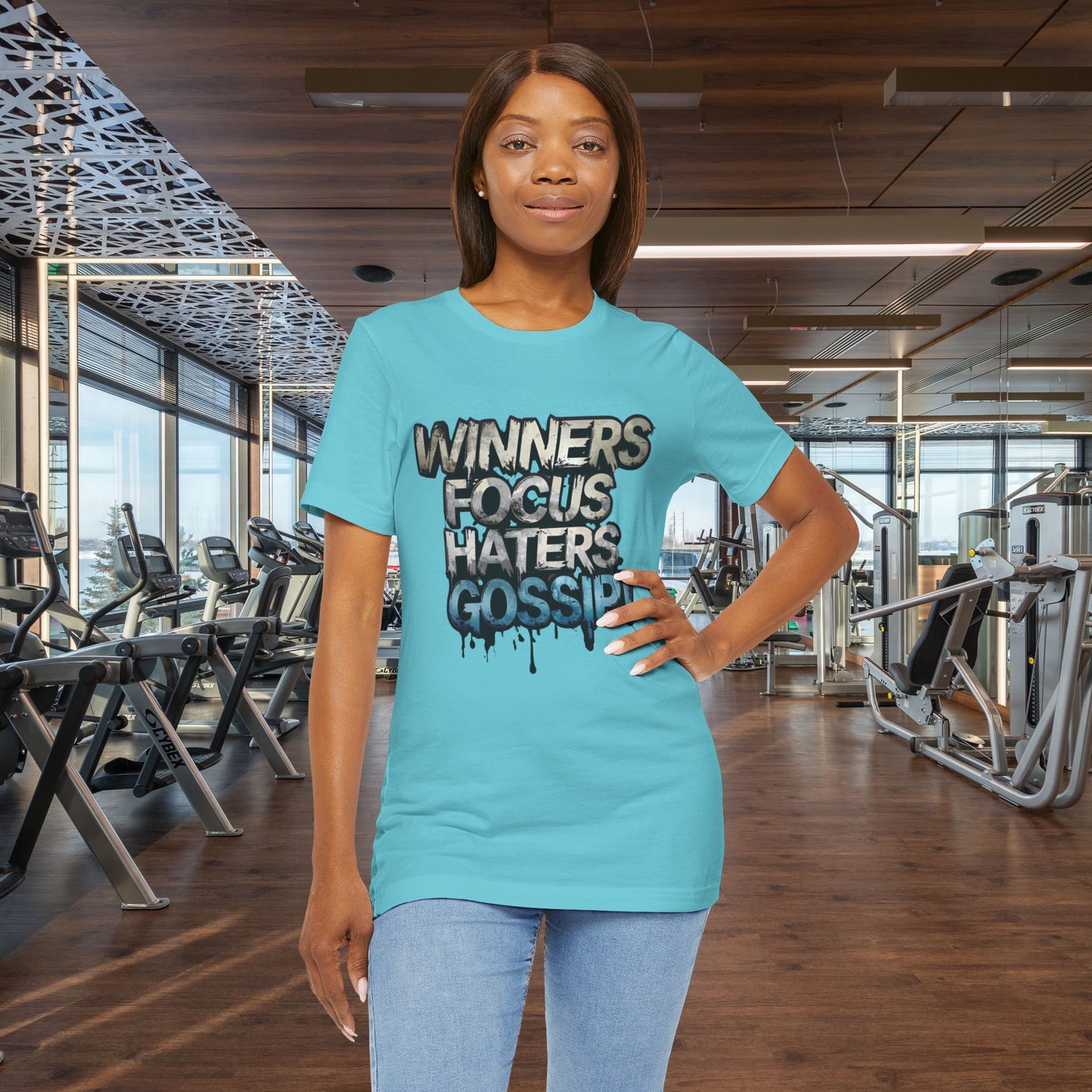 Winners Focus Haters Gossip! Tee - Motivational Graphic Shirt - Unisex Tee for Casual Wear - Gift for Friends - Streetwear Fashion