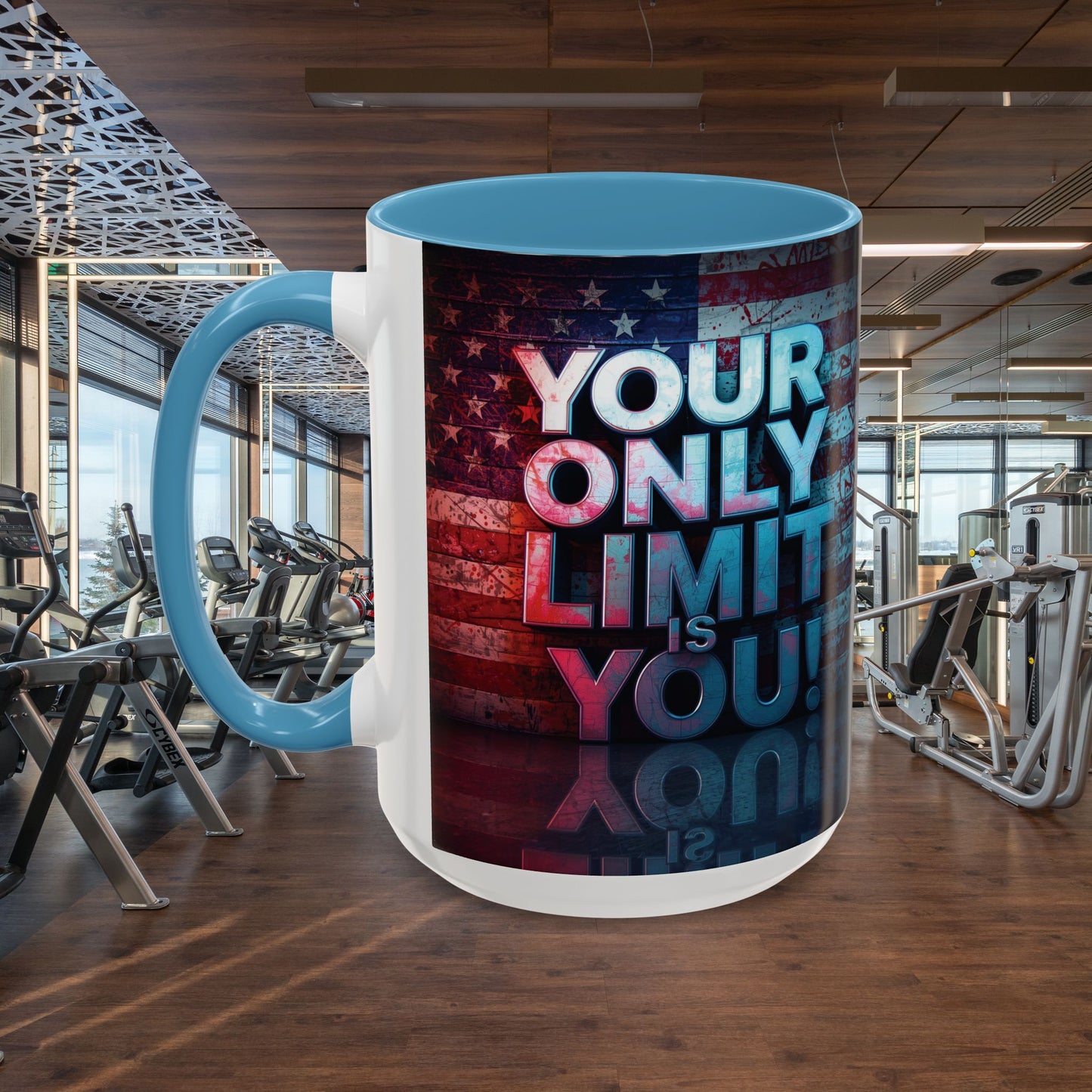 Motivational Accent Coffee Mug - Your Only Limit is You! Gift for Coffee Lovers, Inspirational Decor, Office Mug, Patriot Gift