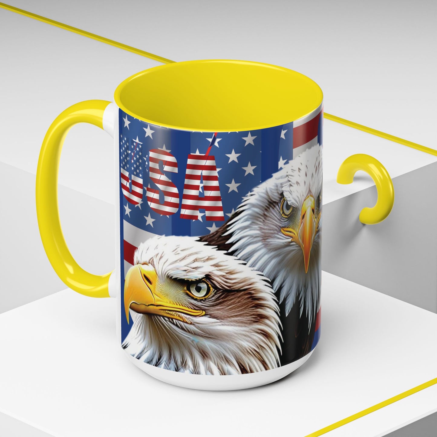 πΊπΈ Eye-Catching πΊπΈ Patriotic πΊπΈ Bald Eagle πΊπΈ Red White & Blue πΊπΈ USA πΊπΈ Accent Coffee Mug πΊπΈπΊπΈ 11oz & πΊπΈ 15oz πΊπΈ Sizes πΊπΈ 8 Color Options πΊπΈ Red πΊπΈ Black πΊπΈ Light Blue πΊπΈ Yellow πΊπΈ Orange πΊπΈ Navy πΊπΈ Pink πΊπΈ Purple