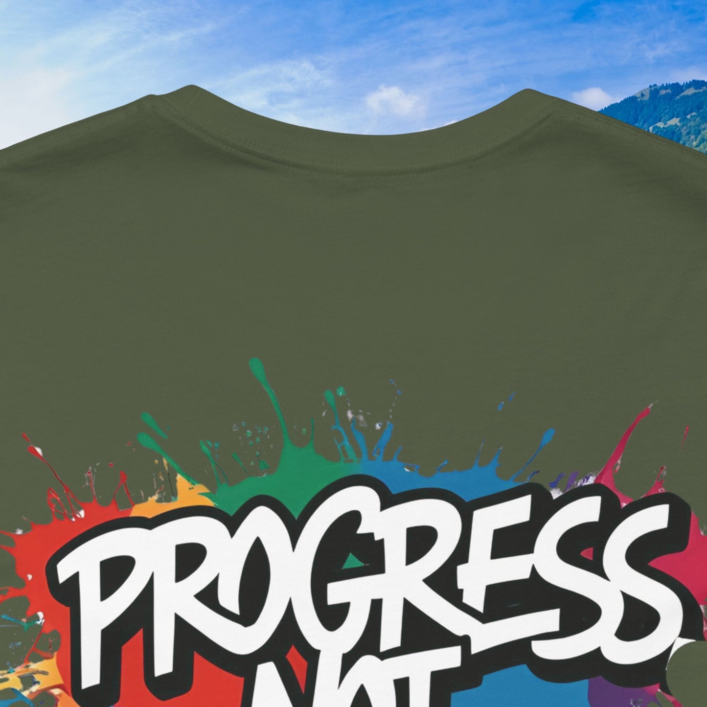 💥 Vibrant 💥 Eye-catching 💥 Motivational 💥 All Over Print 💥 Unisex T-shirt 💥 Progress Not Perfection 💥 Art-Inspired 💥 Apparel 💥 Sizes XS x 4XL 💥