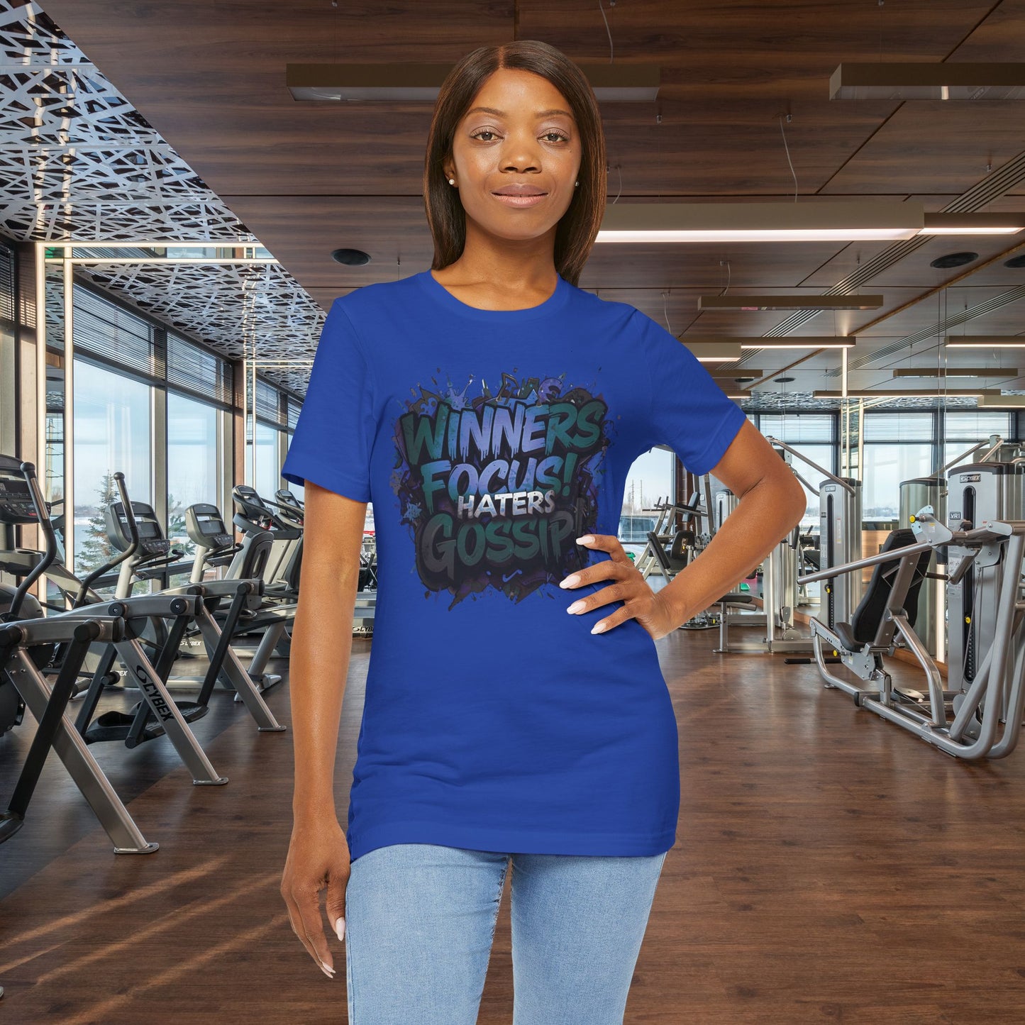 Winners Focus! Haters Gossip! - Unisex Tee - Motivational Shirt - Gift for Friends - Conversation Starter - Inspirational Apparel - Everyday Wear -