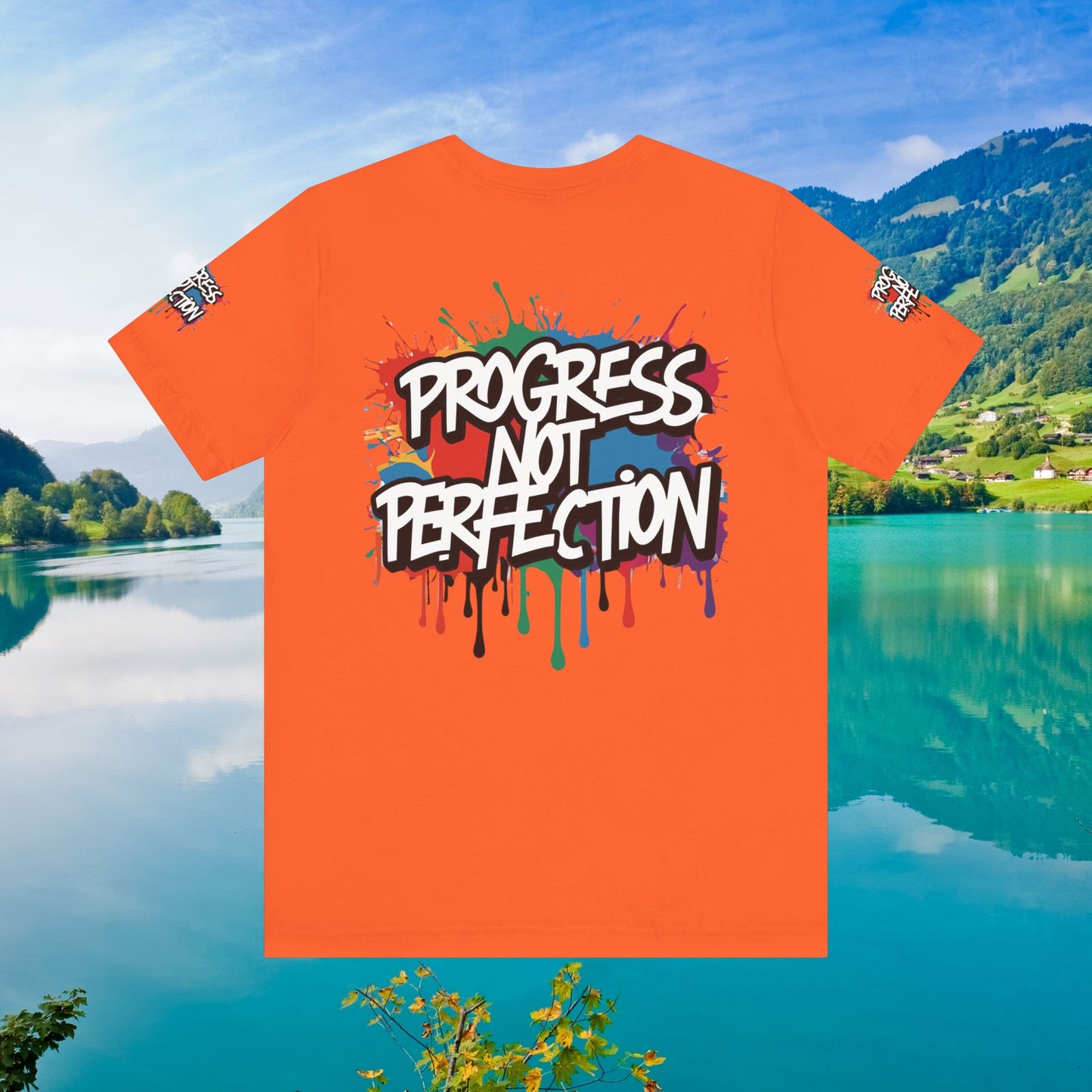 💥 Vibrant 💥 Eye-catching 💥 Motivational 💥 All Over Print 💥 Unisex T-shirt 💥 Progress Not Perfection 💥 Art-Inspired 💥 Apparel 💥 Sizes XS x 4XL 💥