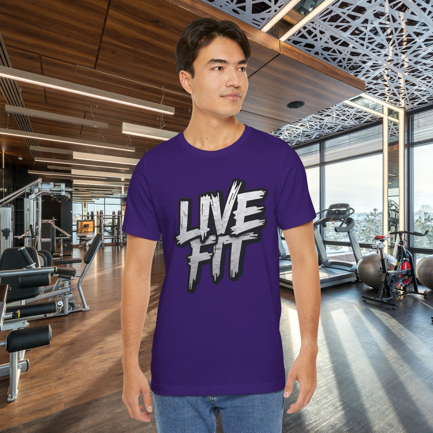LIVE FIT Unisex Jersey Tee - Fitness Shirt - XS - 4XL - Workout Apparel - Motivational T-Shirt - Casual Wear - Gift for Fitness Enthusiasts