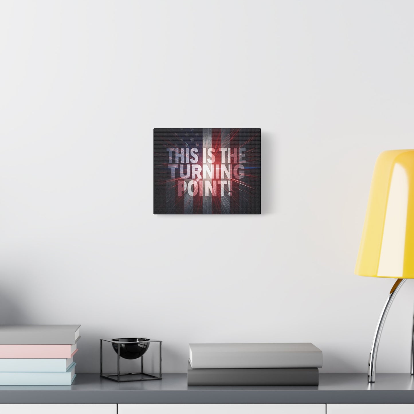 Charlie Kirk - This Is The Turning Point! - Red White Blue - Stunning American Flag Backdrop Design - Patriotic - Motivational Wall Art - Canvas - Multiple Sizes