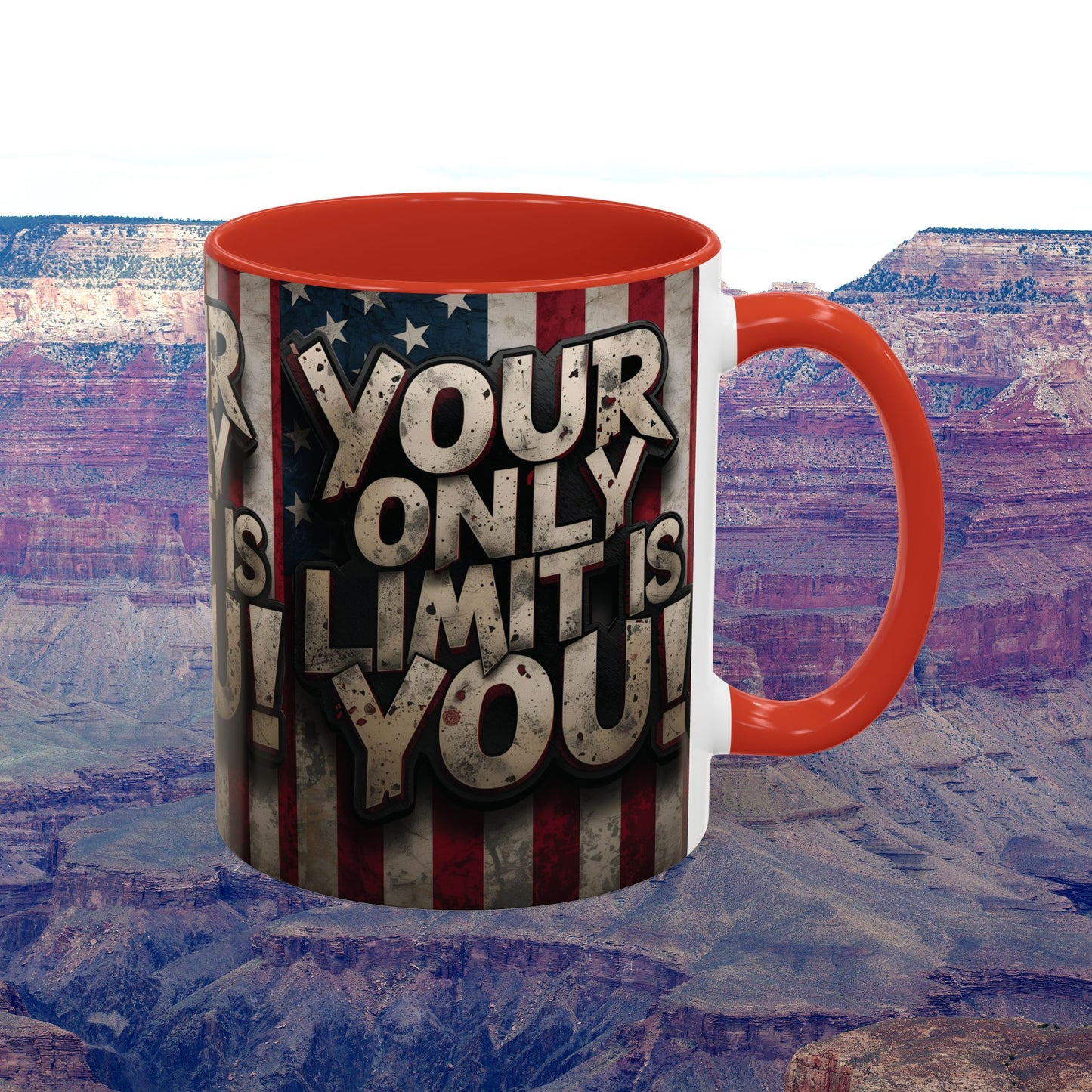 Patriotic Coffee Mug - Motivational Quote - Your Only Limit Is You!, - Perfect Gift for Veterans, Independence Day, Coffee Lovers, Inspirational Decor