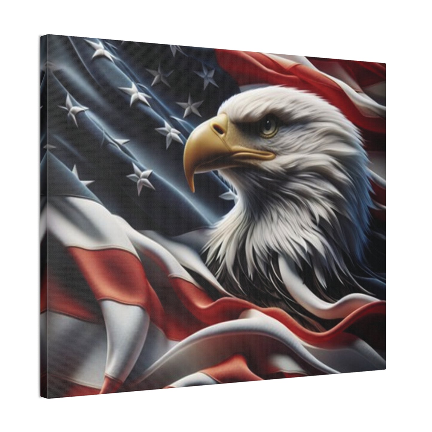 Patriotic Canvas Wall Art, American Eagle & Flag Print, Home Decor for Veterans, Memorial Day, Independence Day, Gifts