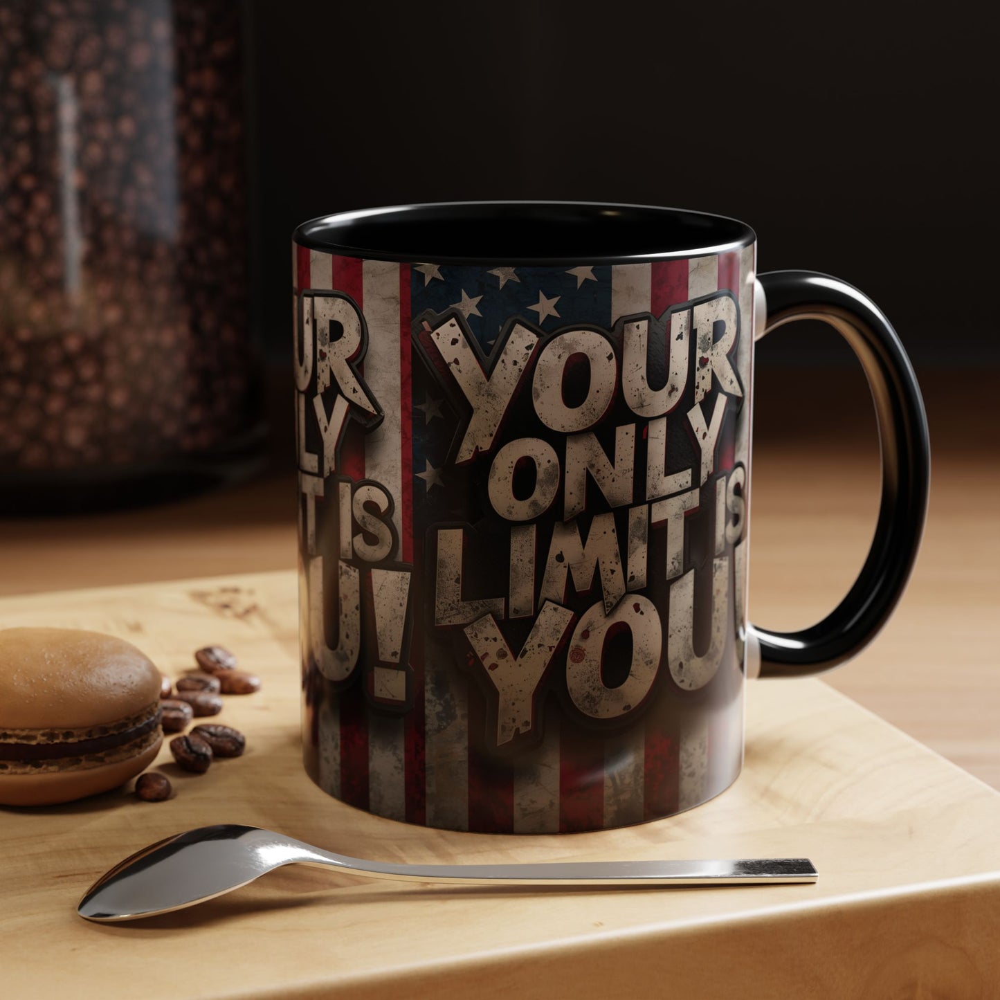 Patriotic Coffee Mug - Motivational Quote - Your Only Limit Is You!, - Perfect Gift for Veterans, Independence Day, Coffee Lovers, Inspirational Decor