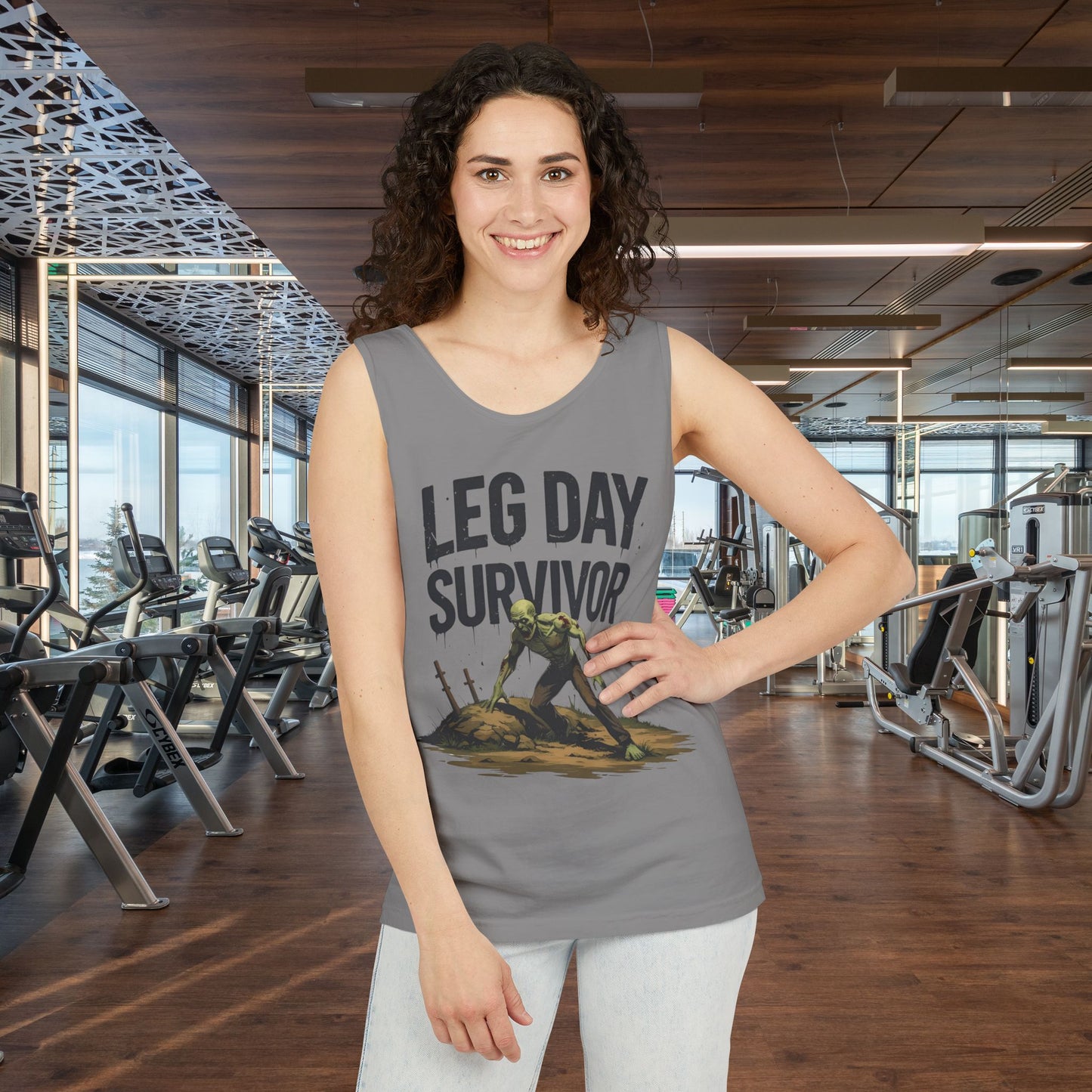 Leg Day Survivor Tank Top - Unisex Fitness Apparel, Gym Gear, Workout Clothing, Workout Gift, Funny Fitness Tee