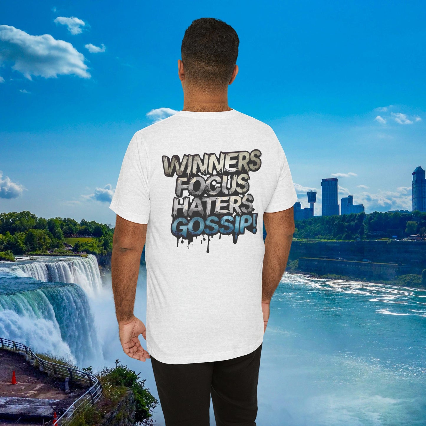 Winners Focus Haters Gossip! Tee - Motivational Graphic Shirt - Unisex Tee for Casual Wear - Gift for Friends - Streetwear Fashion