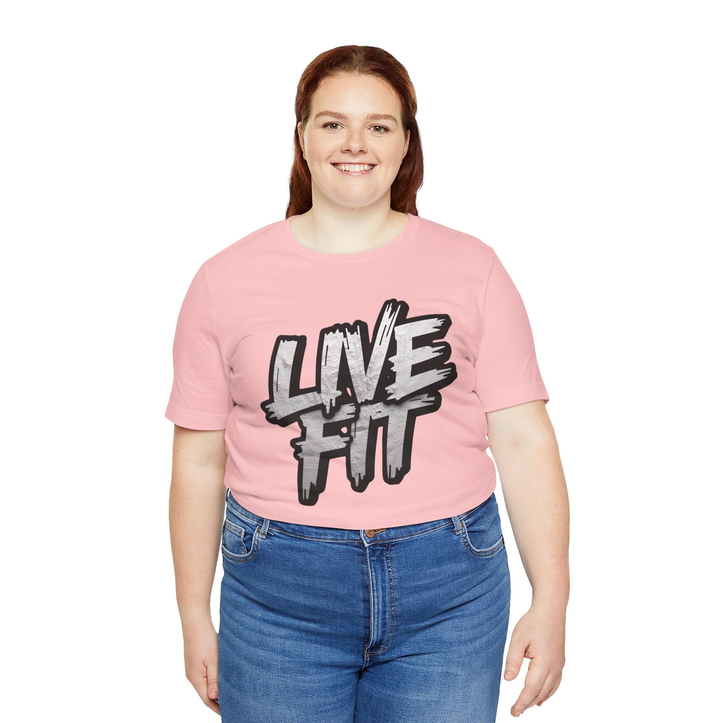 LIVE FIT Unisex Jersey Tee - Fitness Shirt - XS - 4XL - Workout Apparel - Motivational T-Shirt - Casual Wear - Gift for Fitness Enthusiasts