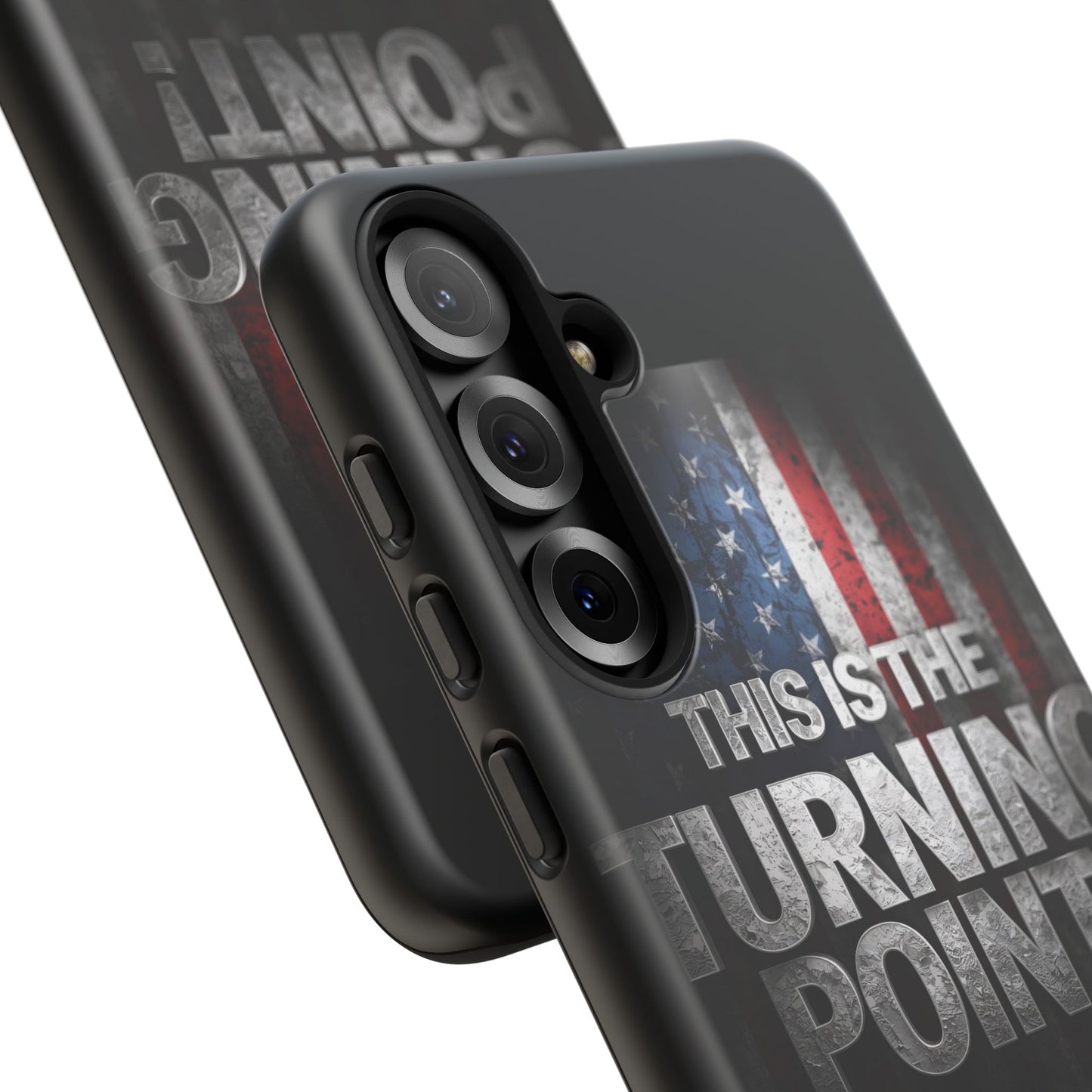Stunning Patriotic Protective Cell Phone Case - Charlie Kirk - This Is The Turning Point! - Red White Blue - Beautiful American Flag Backdrop Design - Perfect Gift for Everyday Use, Durable Cover, Stylish Protection