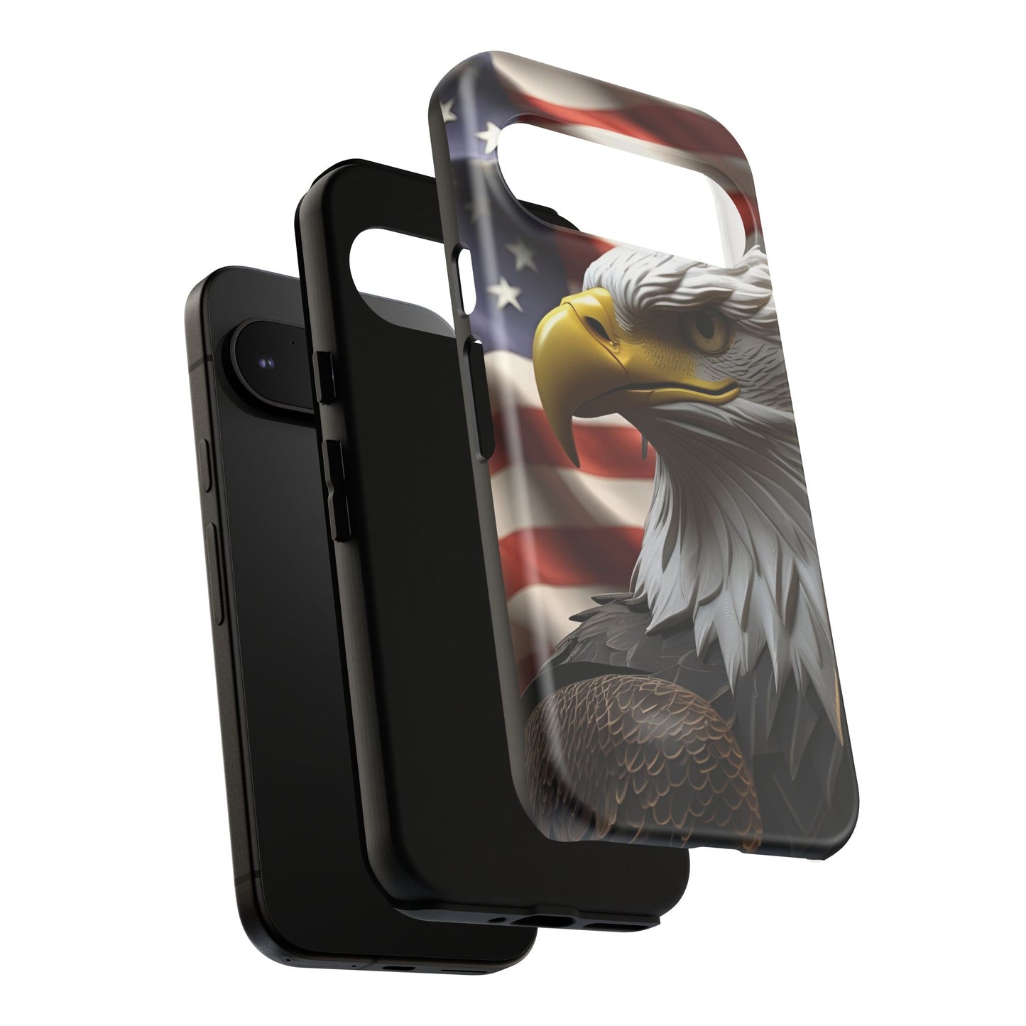 Tough Phone Cases - Patriotic - American Flag Eagle Design - Red White & Blue - Multiple Sizes -