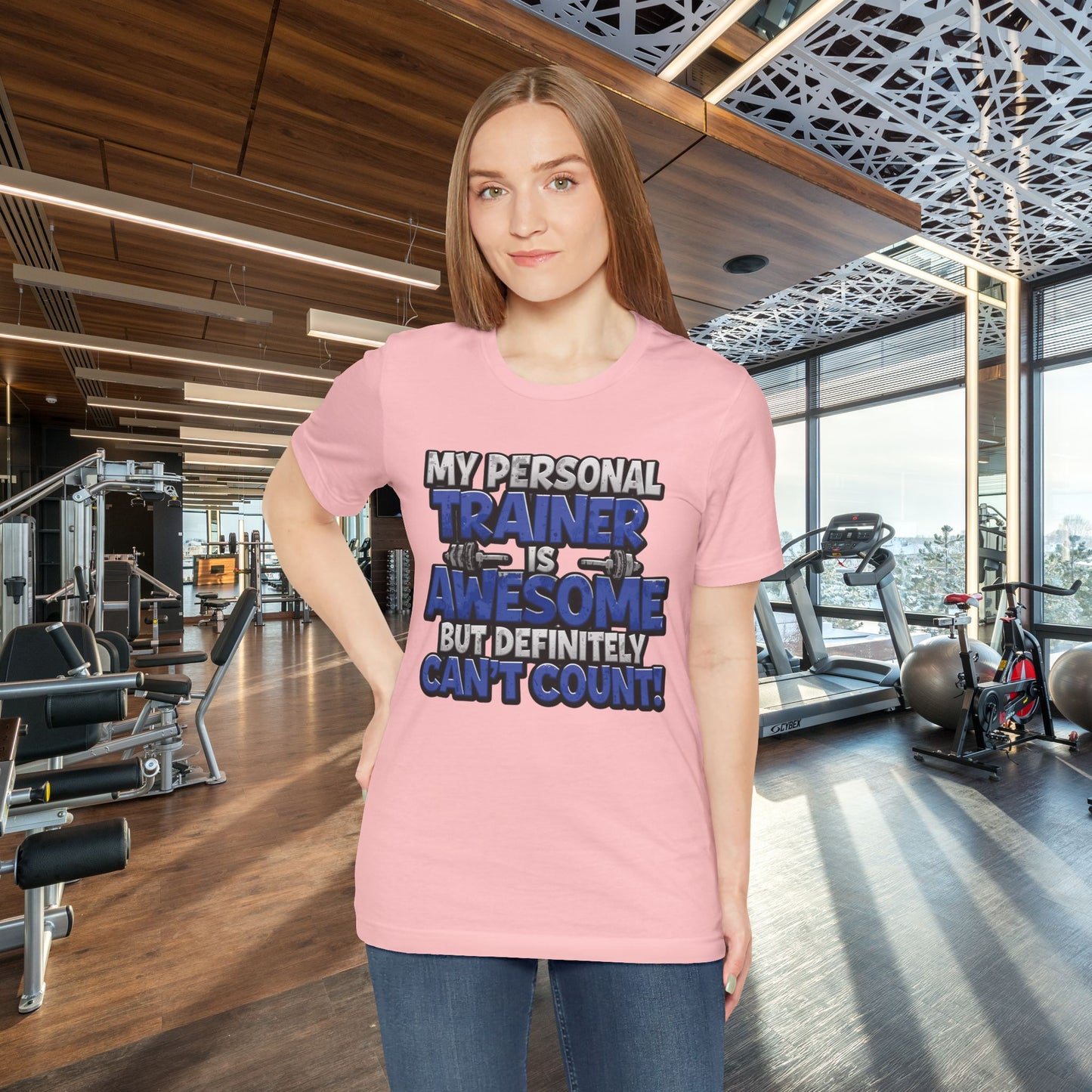 Funny - My Personal Trainer Is Awesome But Definitely Can’t Count! Tee - Great Gift for Fitness Lovers - Gym Humor Shirt - Workout Apparel - Personal Trainer Gift - Fitness Motivation Tee - XS - 4XL