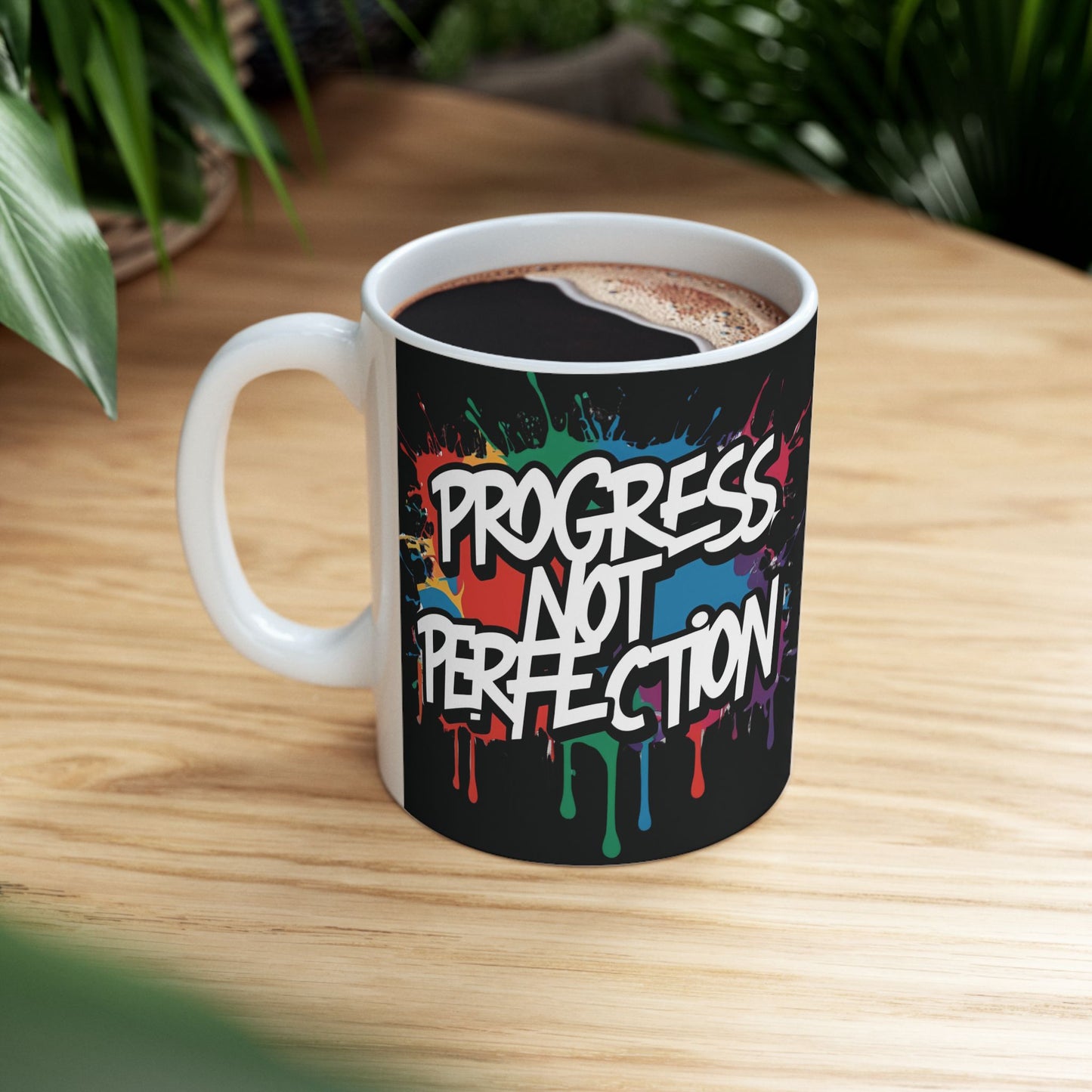 💥 Vibrant 💥Motivational 💥 Stylish Ceramic Mug 💥 Progress Not Perfection 💥 Inspiring Coffee Cup for Daily Motivation 💥 Available In 2 Convenient Sizes 11oz & 15oz 💥