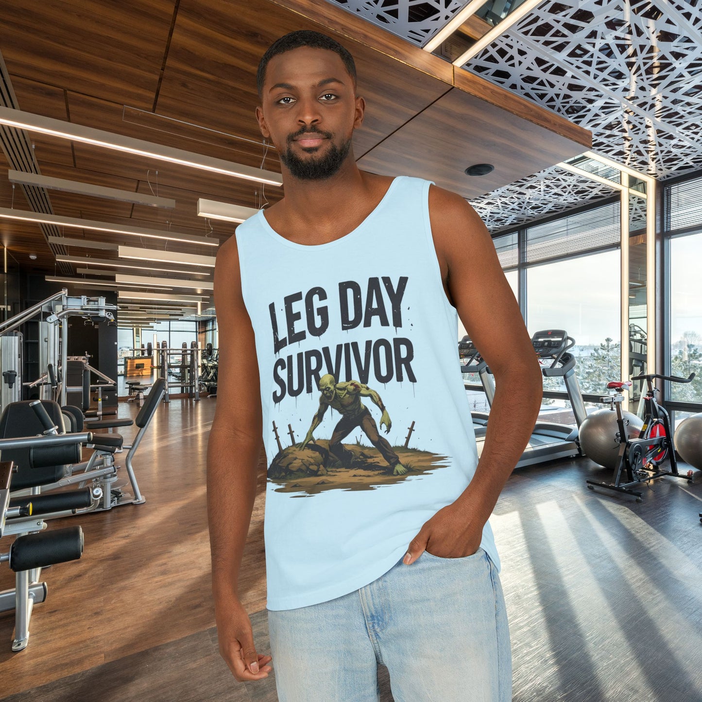 Leg Day Survivor Tank Top - Unisex Fitness Apparel, Gym Gear, Workout Clothing, Workout Gift, Funny Fitness Tee