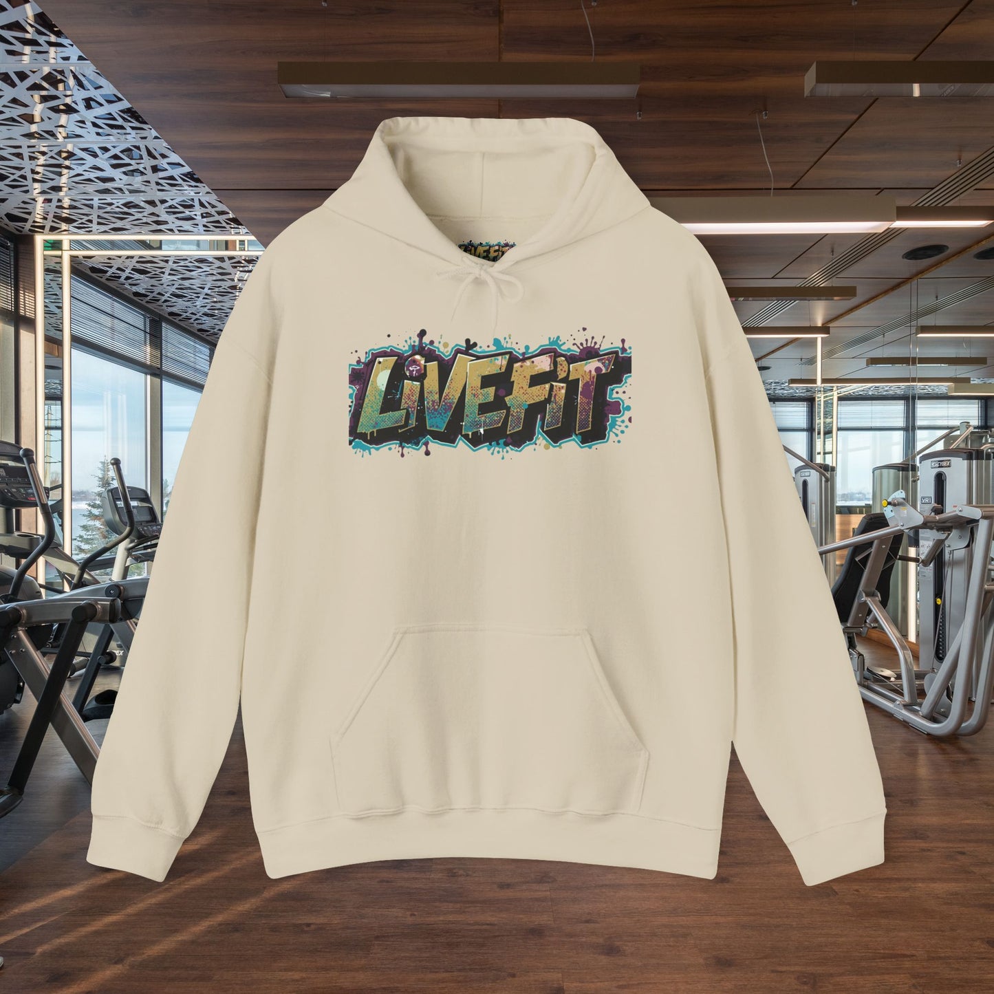 Live Fit Hoodie - Unisex Heavy Blend Sweatshirt - Fitness Enthusiasts - Gym Wear - Workout Apparel - Active Lifestyle - Gift for Him/Her -