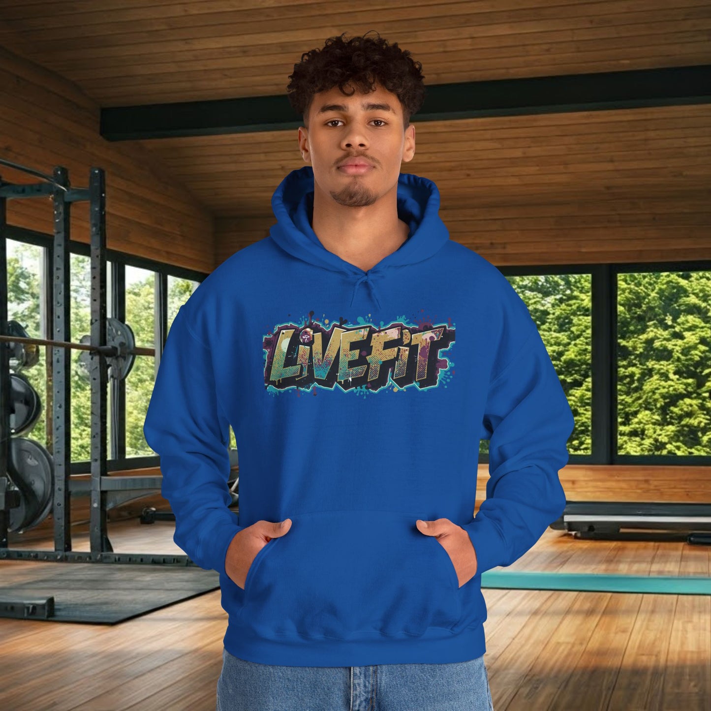Live Fit Hoodie - Unisex Heavy Blend Sweatshirt - Fitness Enthusiasts - Gym Wear - Workout Apparel - Active Lifestyle - Gift for Him/Her -
