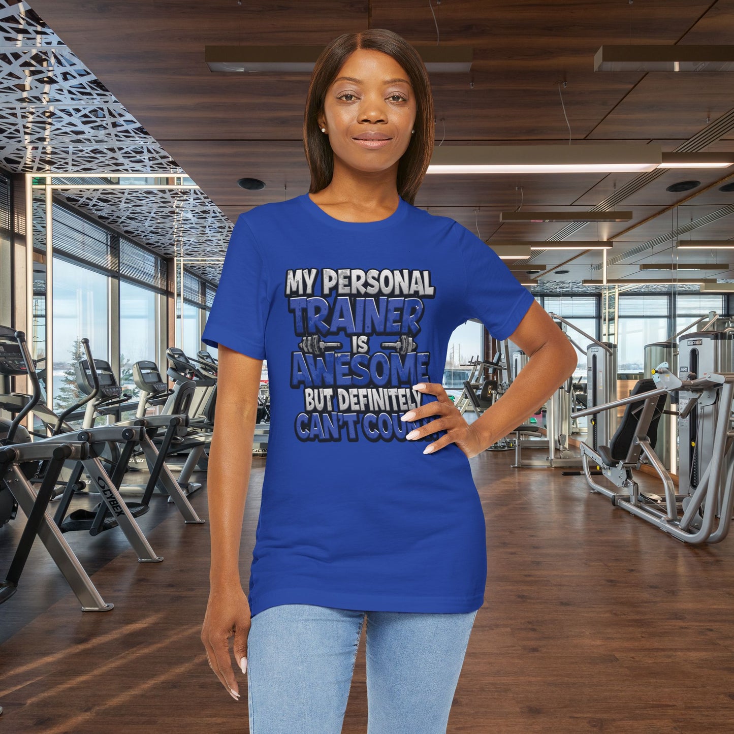 Funny - My Personal Trainer Is Awesome But Definitely Can’t Count! Tee - Great Gift for Fitness Lovers - Gym Humor Shirt - Workout Apparel - Personal Trainer Gift - Fitness Motivation Tee - XS - 4XL