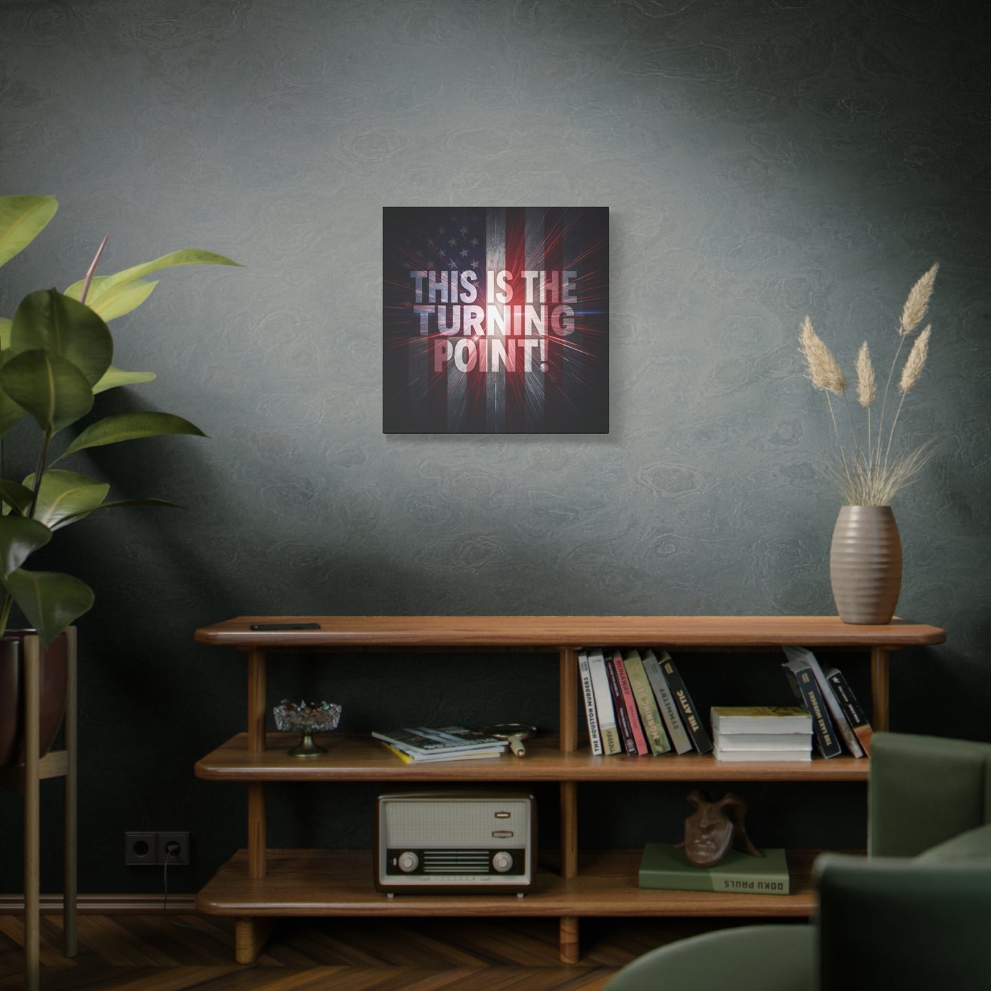Charlie Kirk - This Is The Turning Point! - Red White Blue - Stunning American Flag Backdrop Design - Patriotic - Motivational Wall Art - Canvas - Multiple Sizes