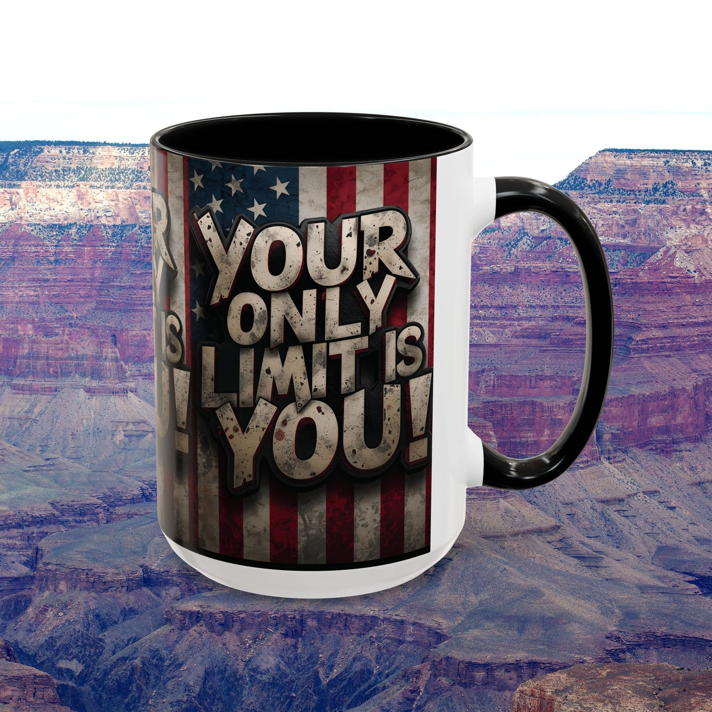 Patriotic Coffee Mug - Motivational Quote - Your Only Limit Is You!, - Perfect Gift for Veterans, Independence Day, Coffee Lovers, Inspirational Decor