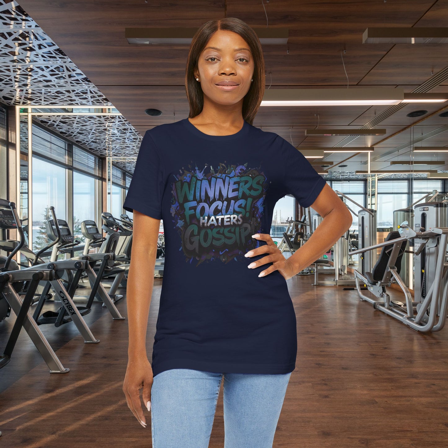 Winners Focus! Haters Gossip! - Unisex Tee - Motivational Shirt - Gift for Friends - Conversation Starter - Inspirational Apparel - Everyday Wear -