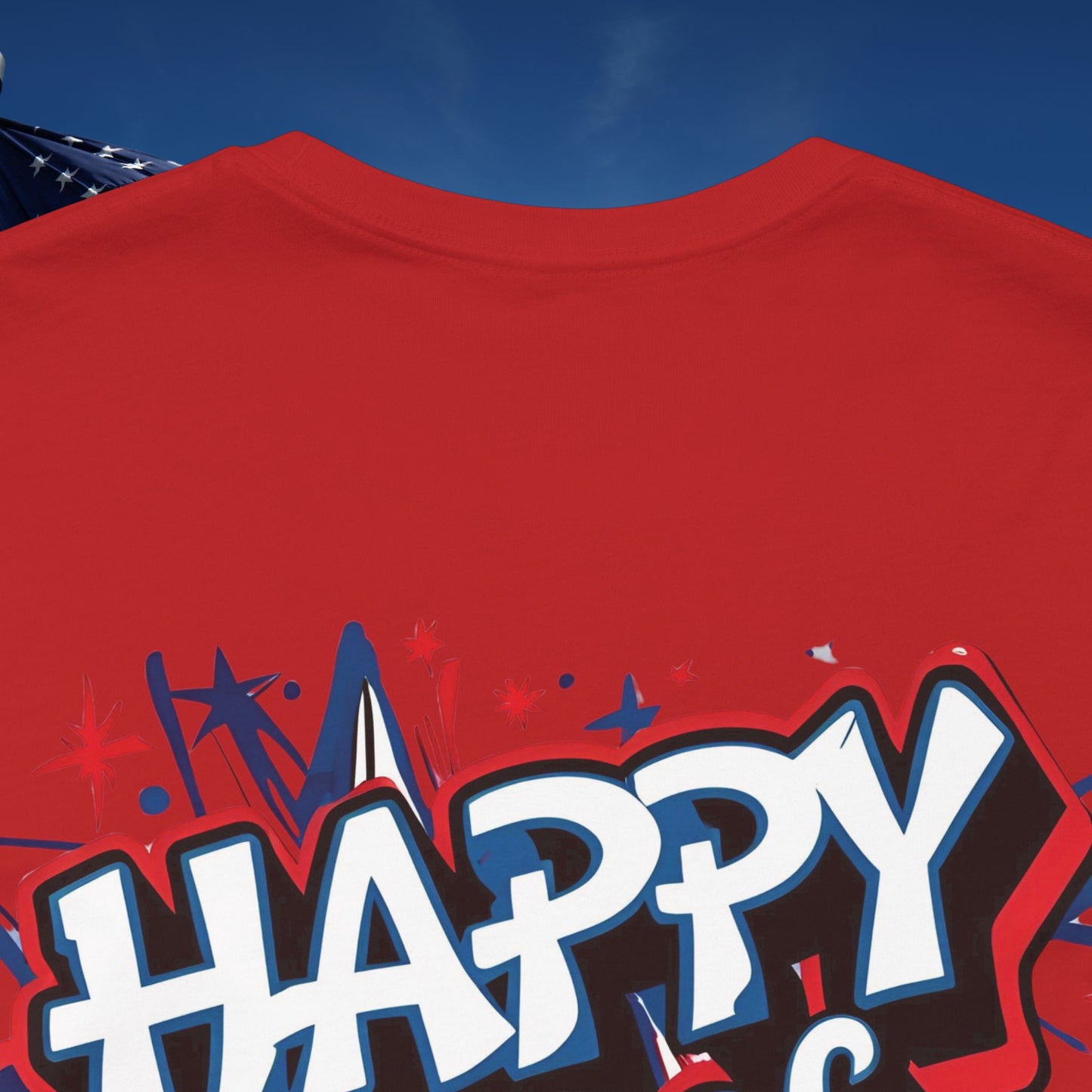 Happy 4th Of July Unisex Jersey Short Sleeve Tee, Independence Day T-Shirt, Patriotic Shirt, Red White Blue Tee, USA Celebration Top