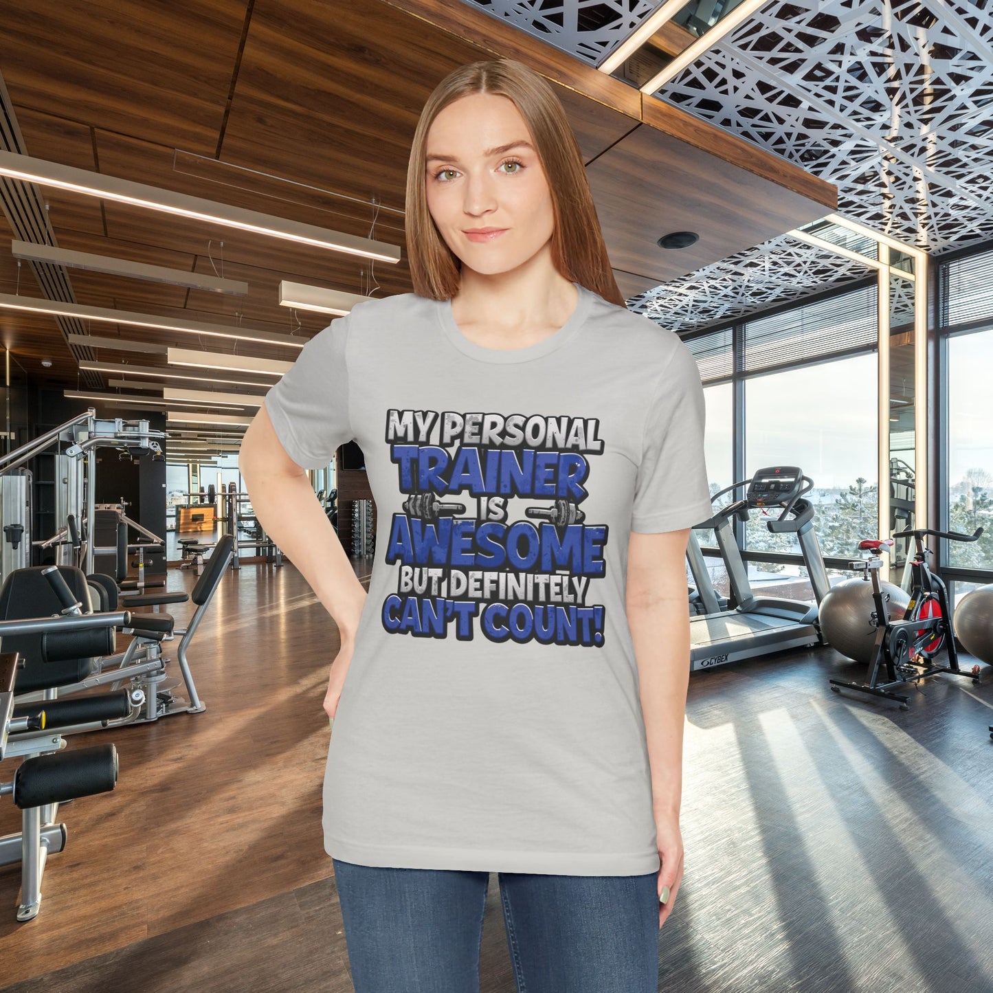 Funny - My Personal Trainer Is Awesome But Definitely Can’t Count! Tee - Great Gift for Fitness Lovers - Gym Humor Shirt - Workout Apparel - Personal Trainer Gift - Fitness Motivation Tee - XS - 4XL