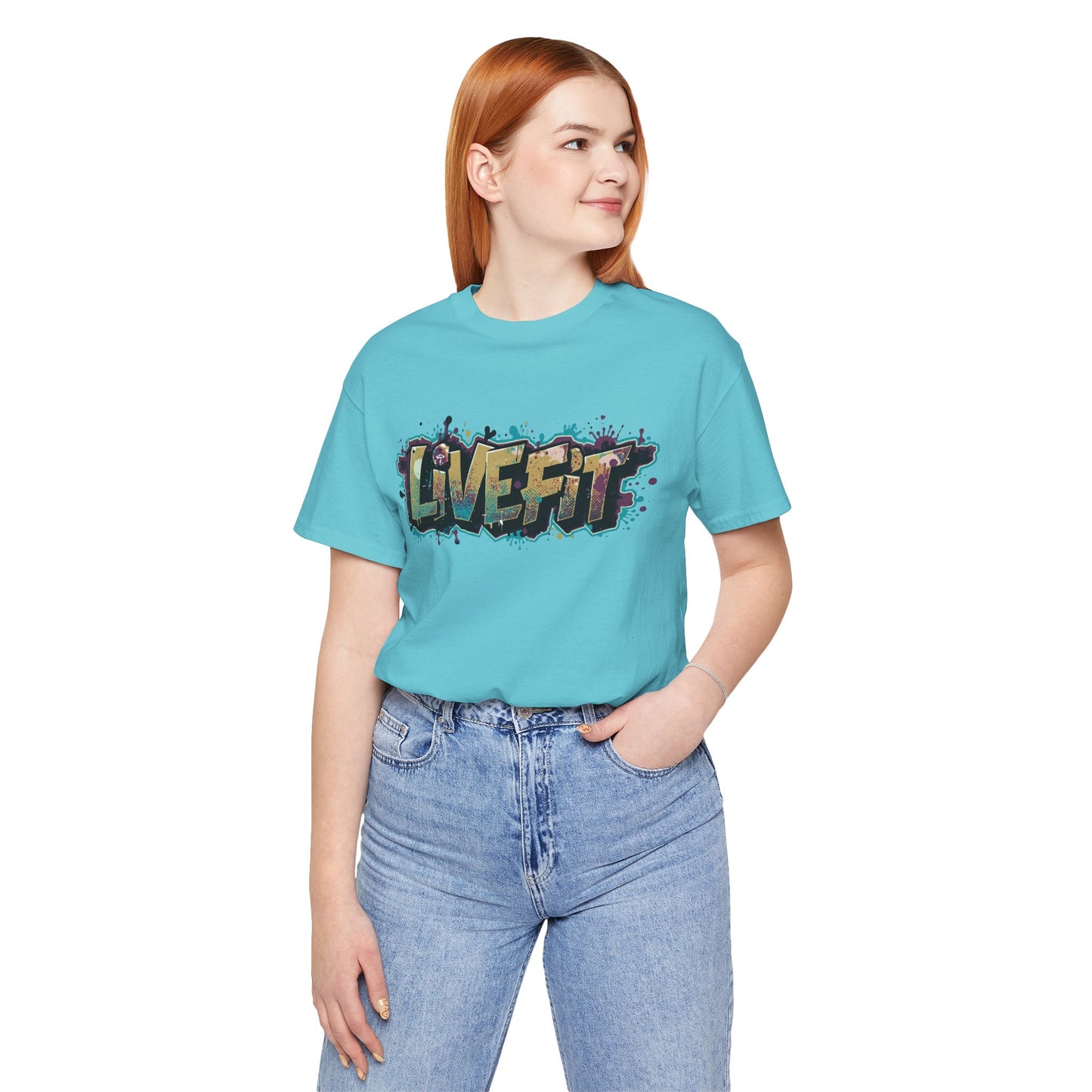 LIVE FIT Graphic Fitness Tee - Motivational Workout Apparel